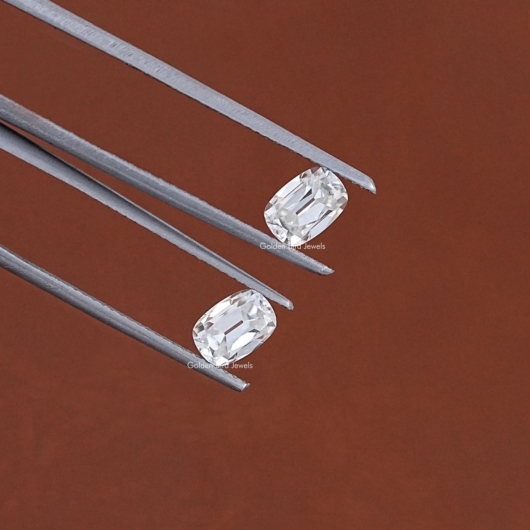 Colorless Old Mine Cushion Moissanite Loose Pair