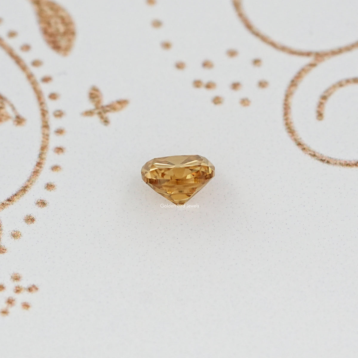 Side View Of Yellow Old Mine Moval Loose Moissanite