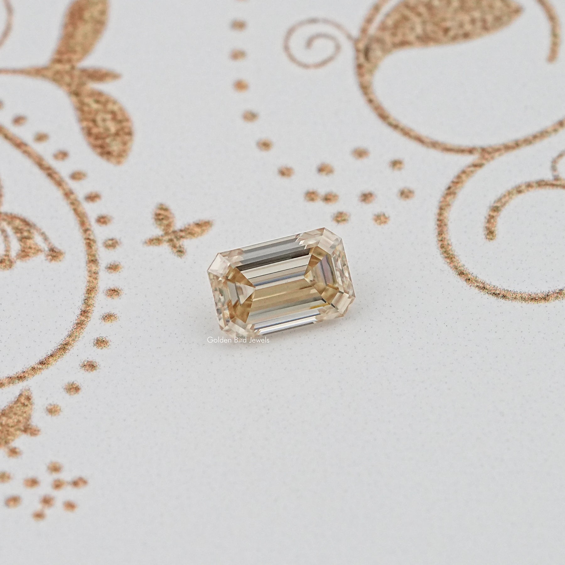 Detailed View Of Old Mine Emerald Cut Loose Moissanite Stone