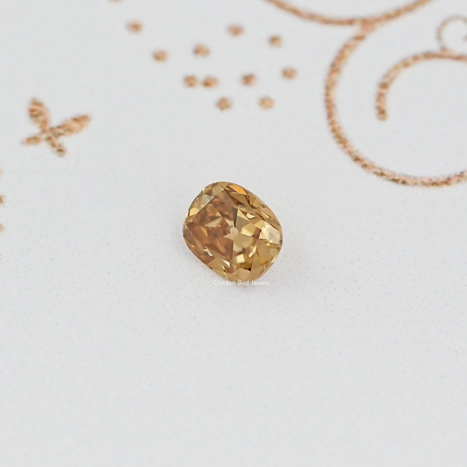 Champagne Old Mine Cushion Loose Moissanite Stone