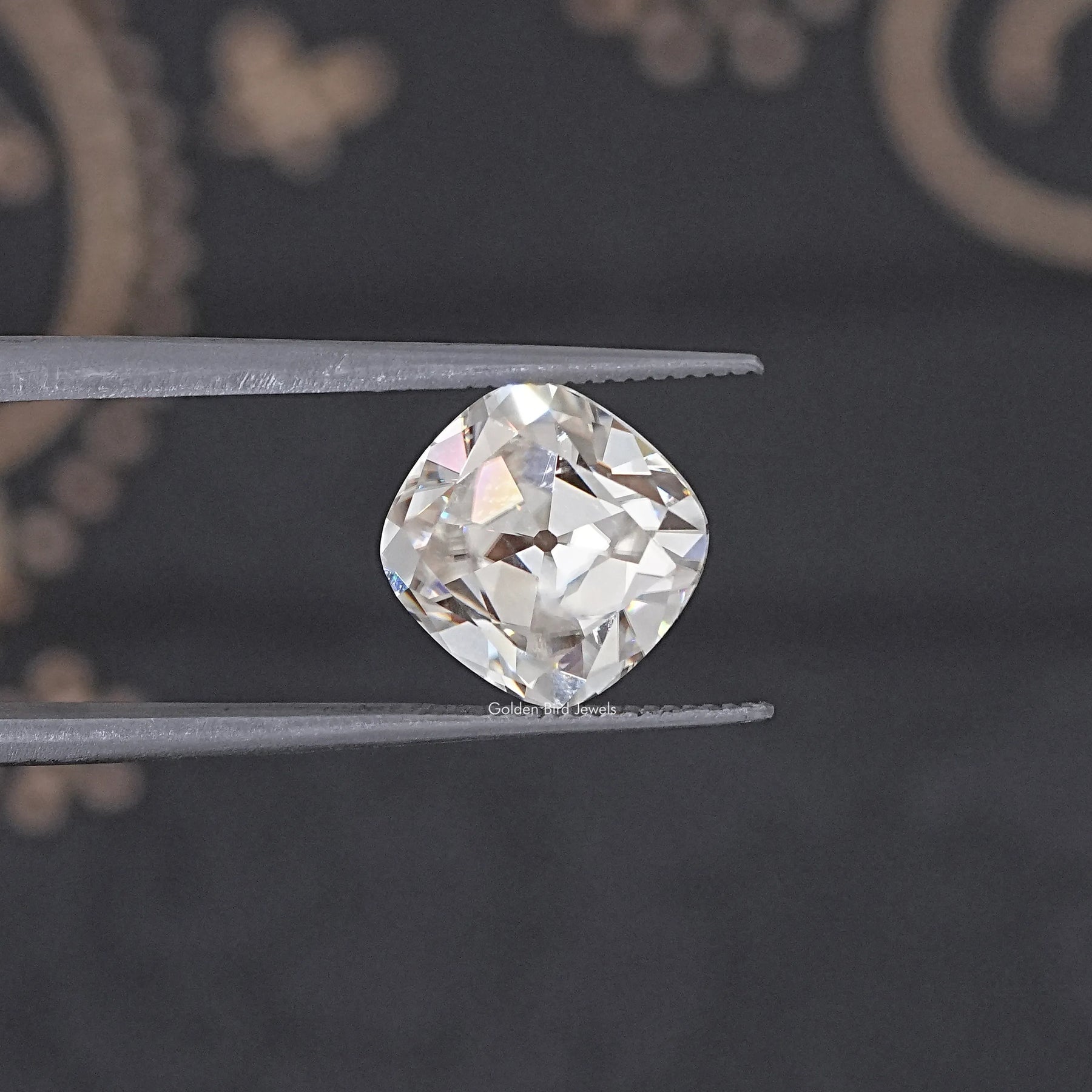 Near Colorless Old Mine Cushion Loose Moissanite Stone