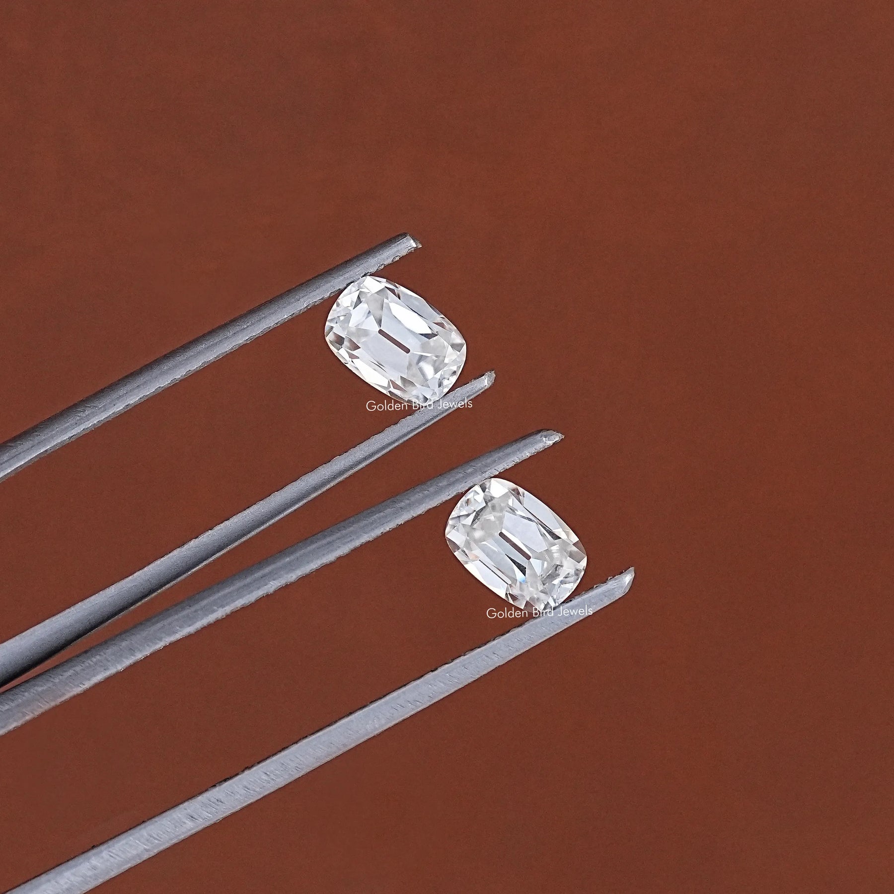 Colorless Old Mine Cushion Moissanite Loose Pair