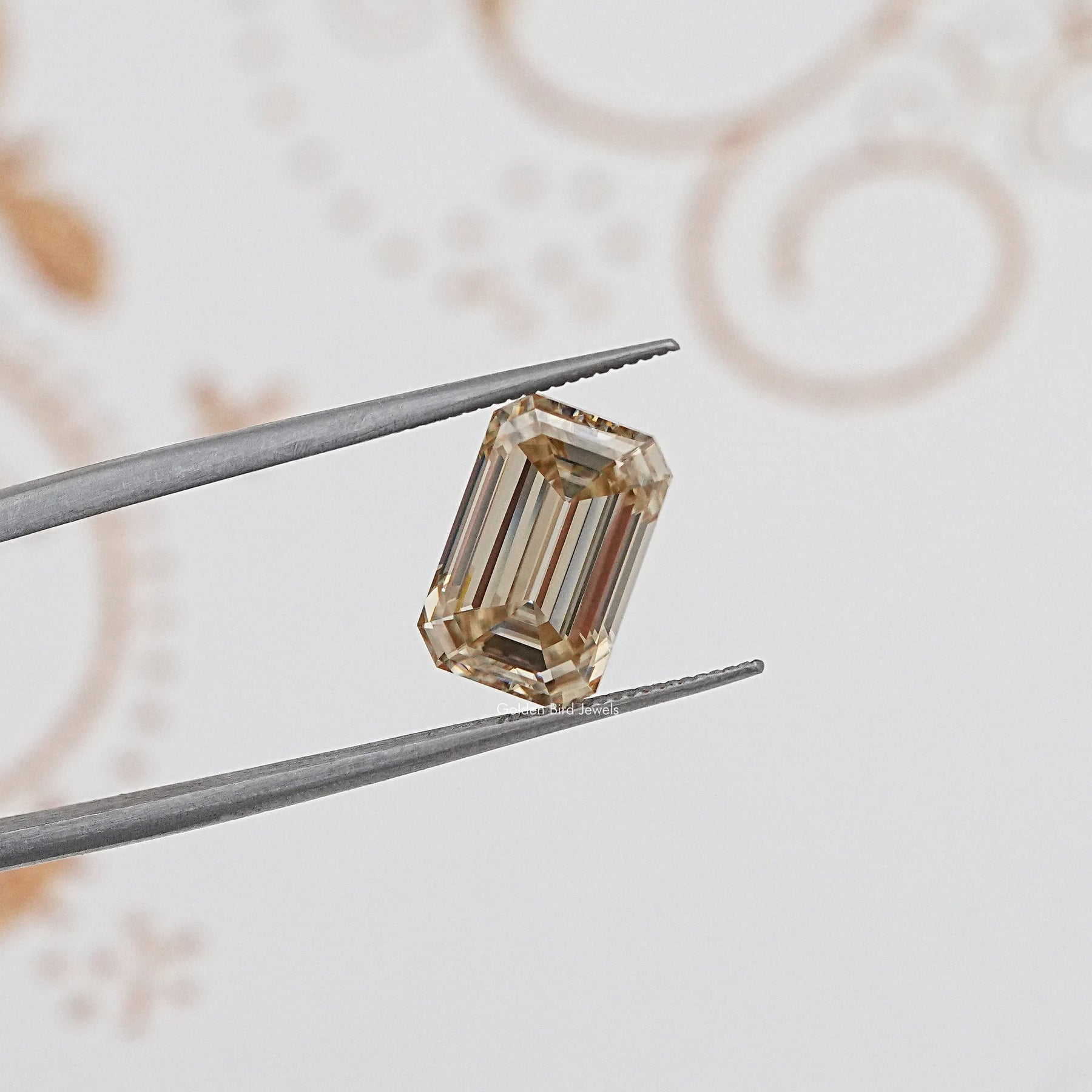 Detailed View Of Old Mine Emerald Cut Loose Moissanite Stone