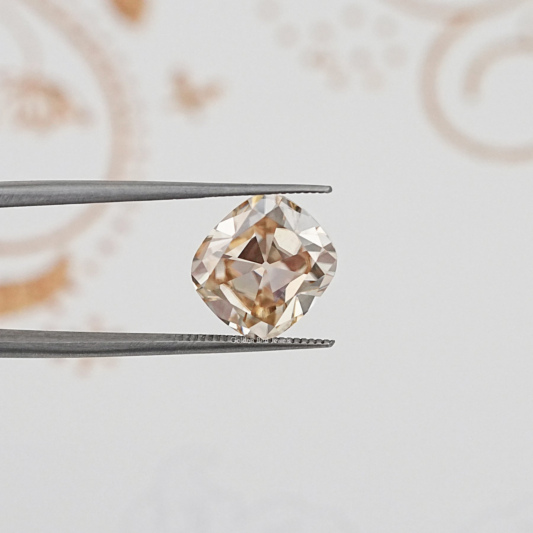 Yellow Old Mine Cut Cushion Loose Moissanite