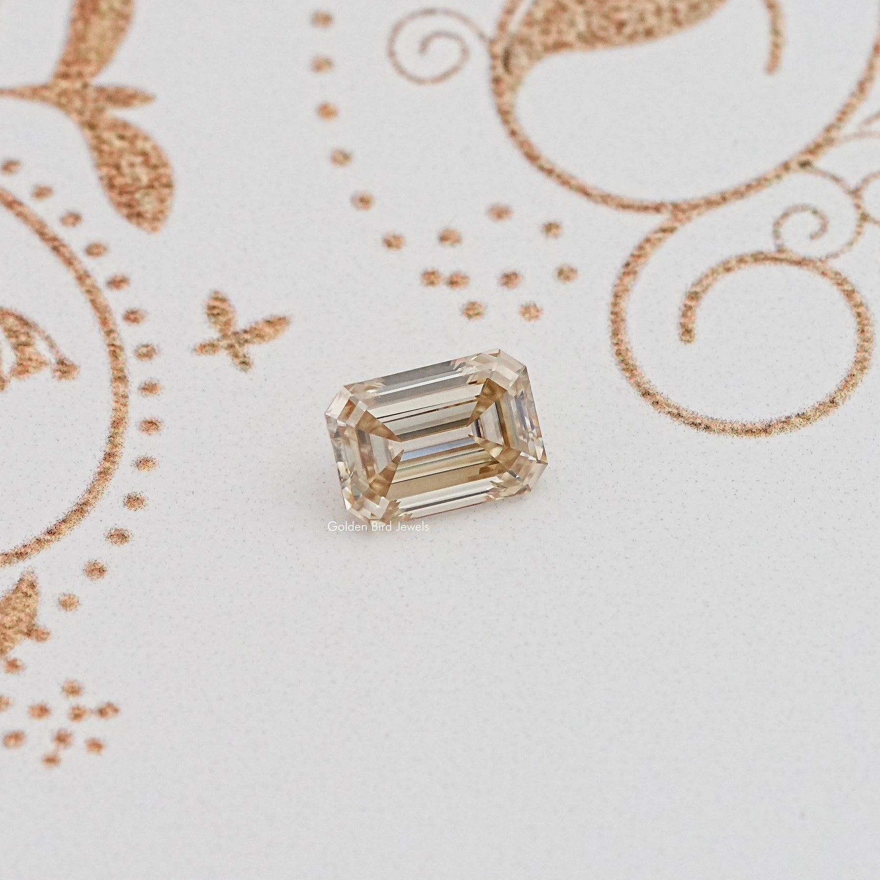 Top View of Old Mine Emerald Cut Loose Moissanite Stone