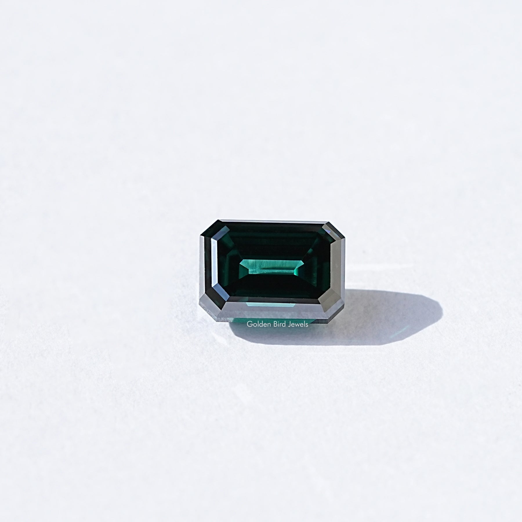 Dark Green Old Mine Emerald Cut Loose Moissanite