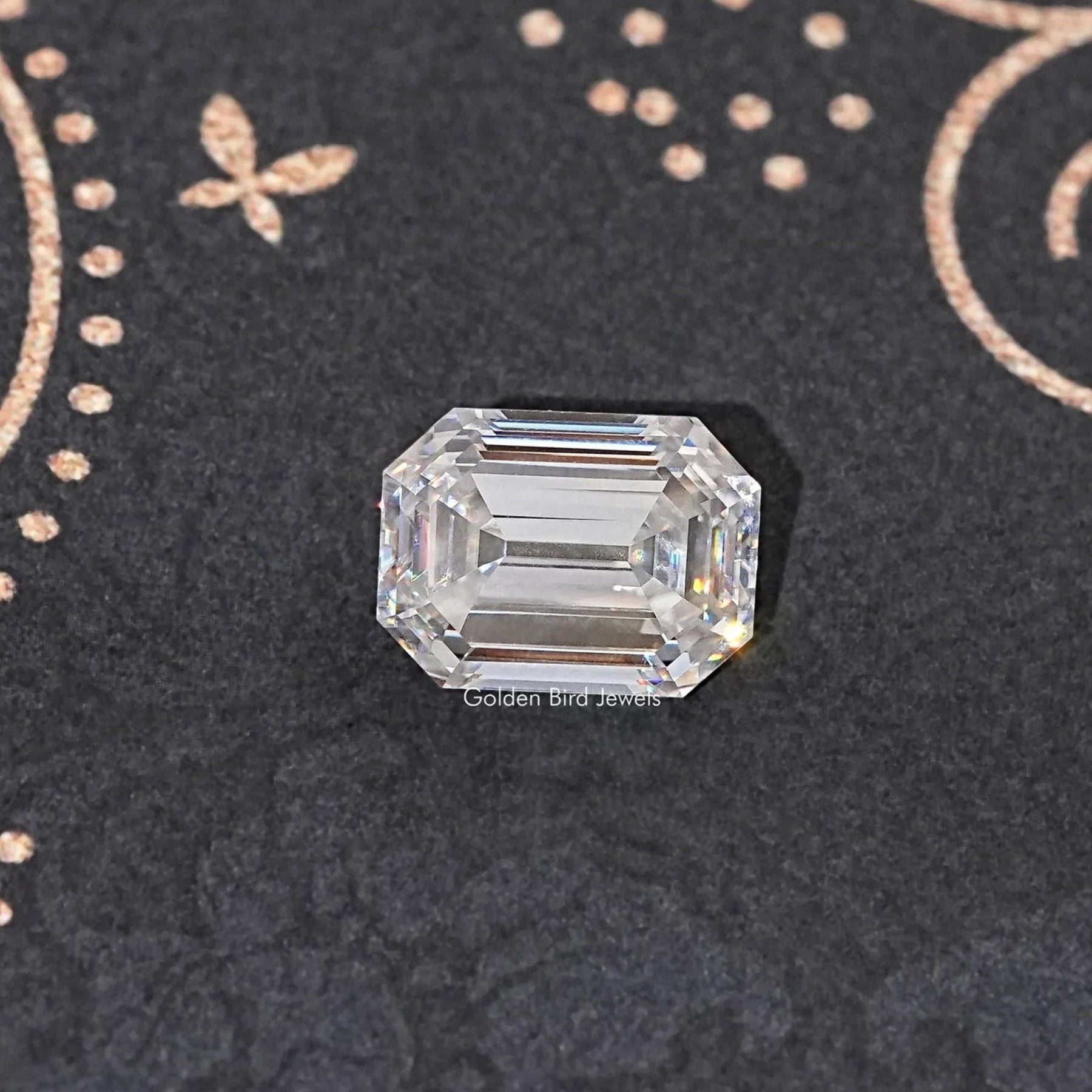 View Of Old Mine Emerald Cut Loose Moissanite