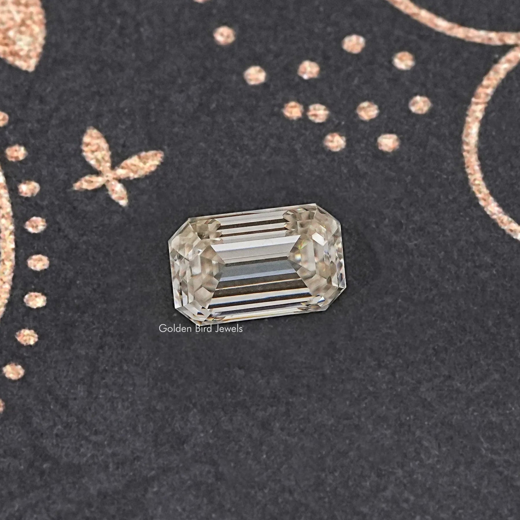 View Of Old Mine Emerald Cut Loose Moissanite Stone
