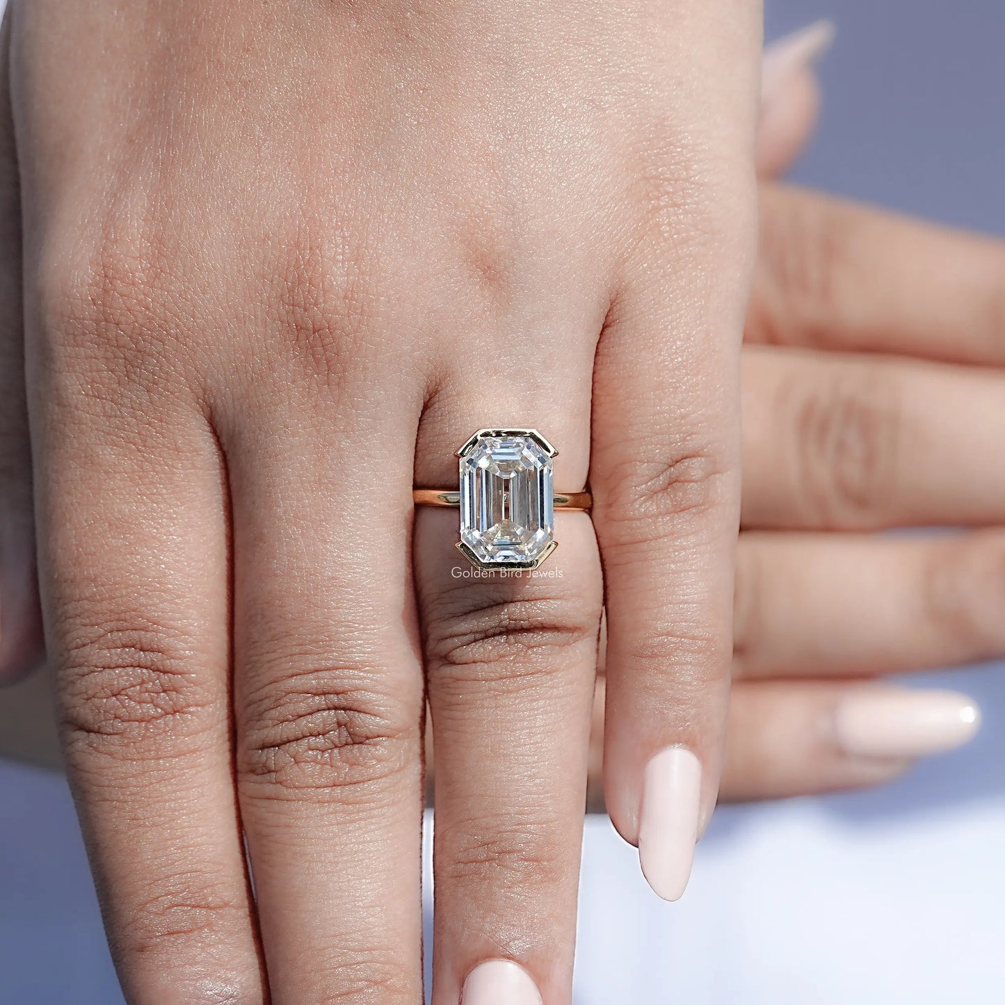 Detailed View Of Old Mine Emerald Ring
