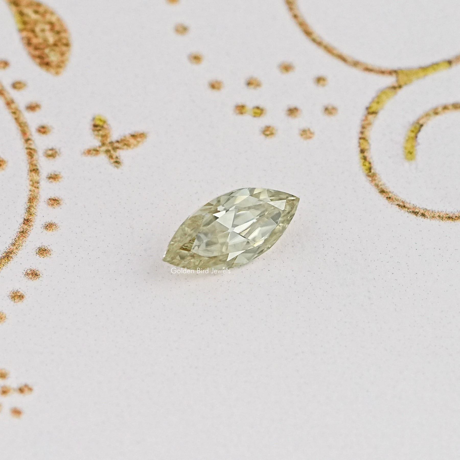 Top View of Old Mine Marquise Cut Loose Moissanite Stone