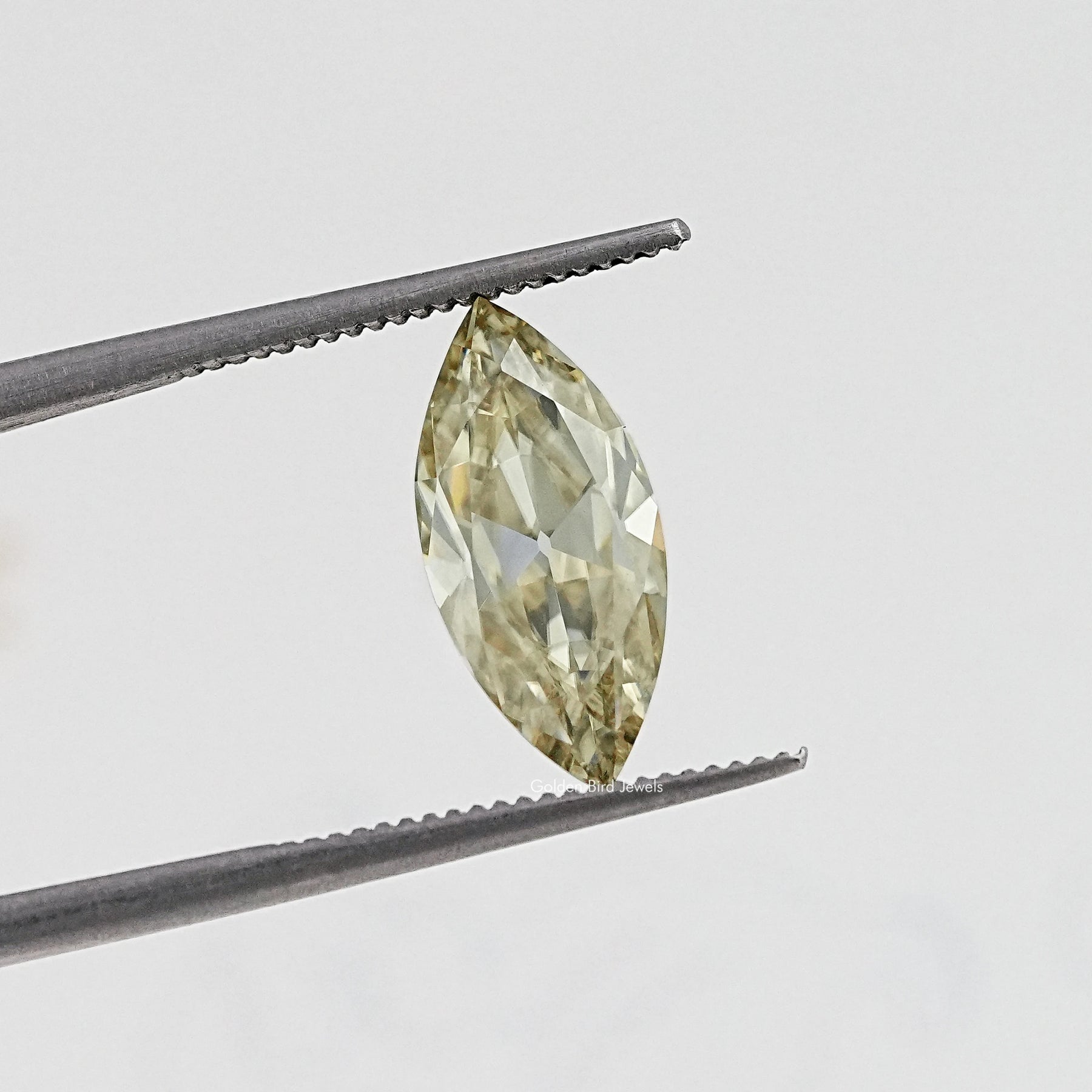 Back View Of Old Mine Marquise Cut Loose Moissanite Stone