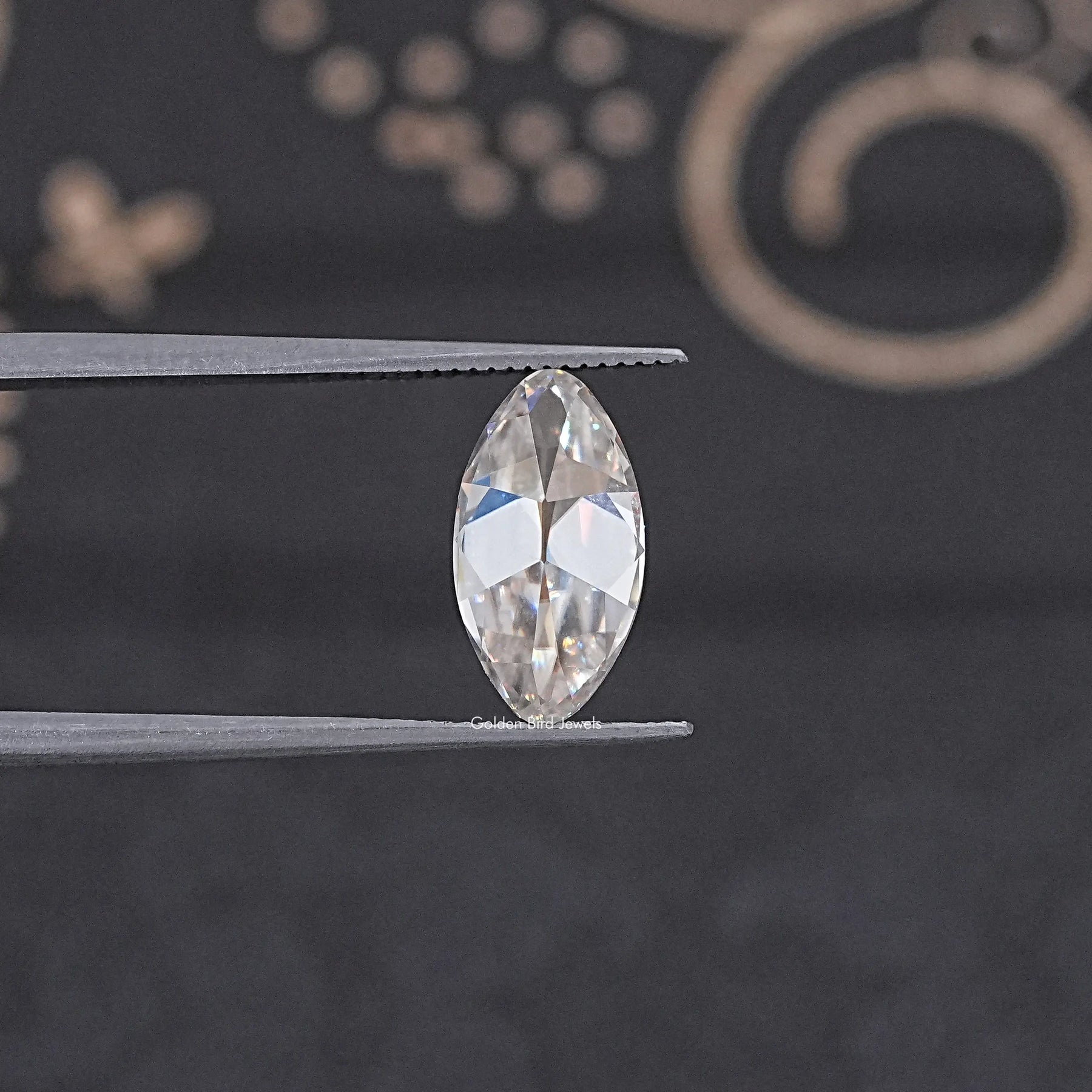 Cross View Of Yellow Old Mine Moval Loose Moissanite
