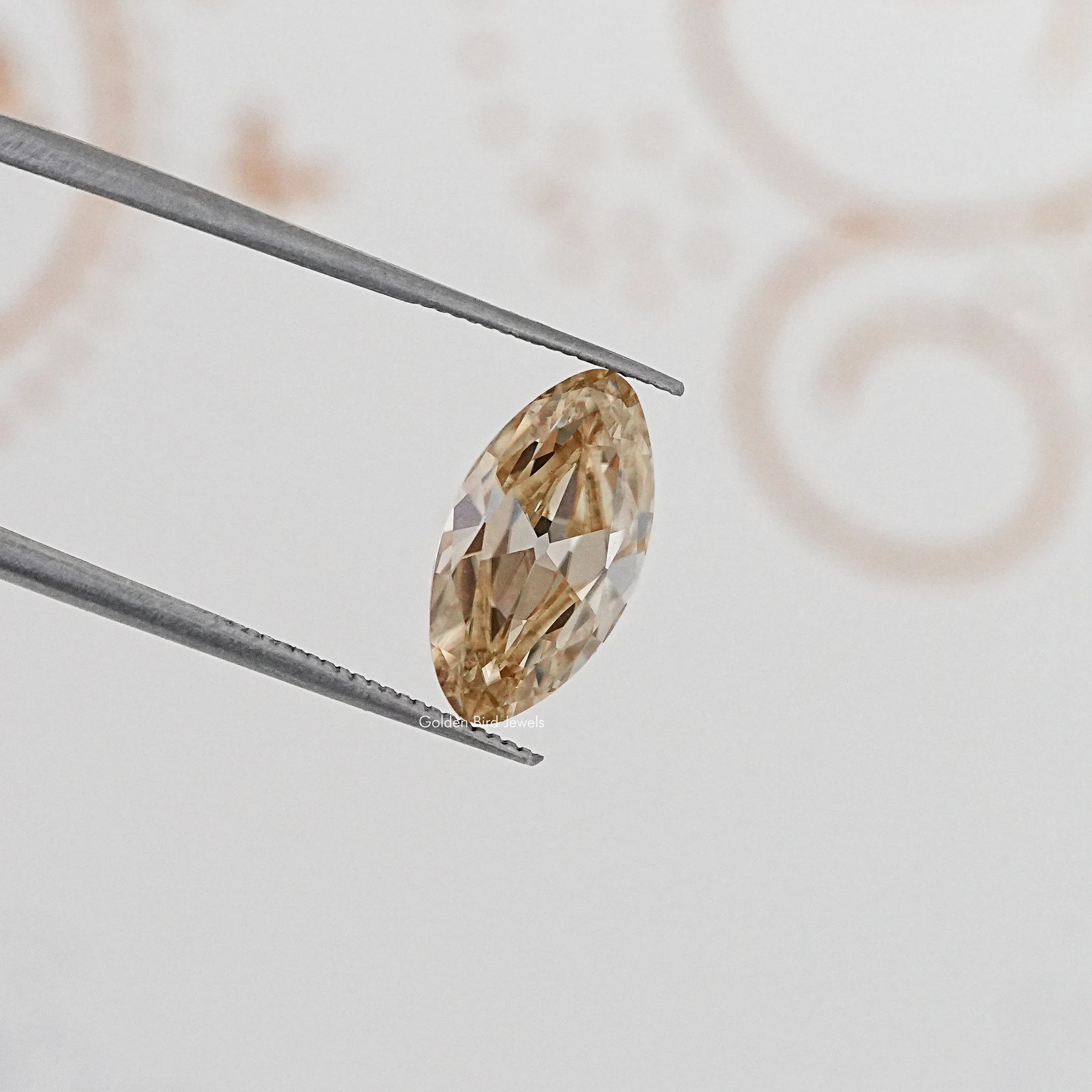 Back View Of Old Mine Moval Cut Loose Moissanite Stone