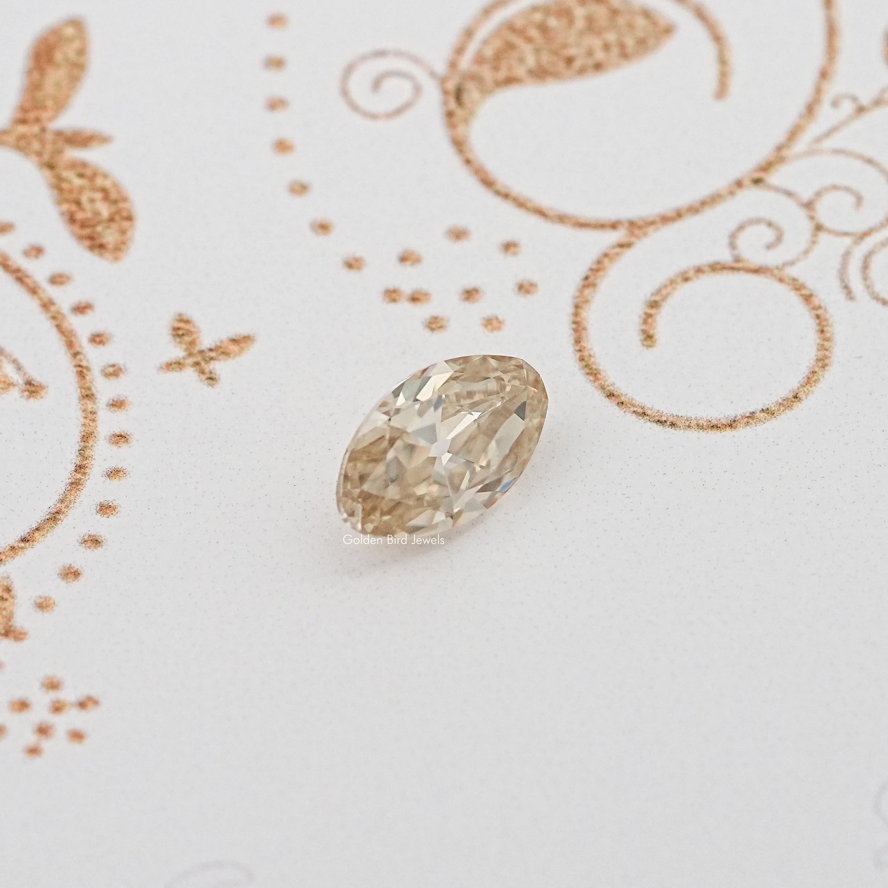 Front View Of Old Mine Moval Cut Loose Moissanite Stone