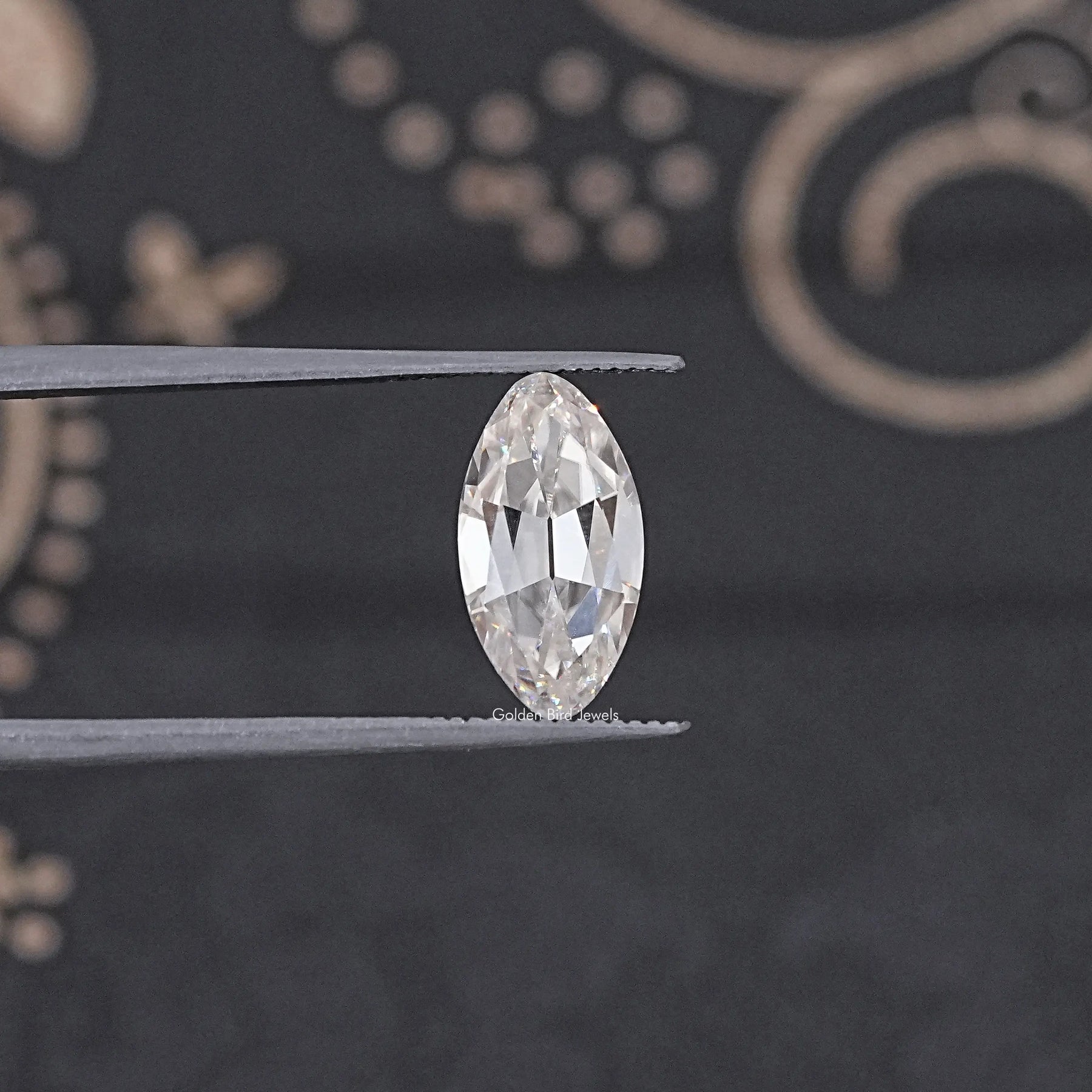 Detailed View Of Yellow Old Mine Moval Loose Moissanite