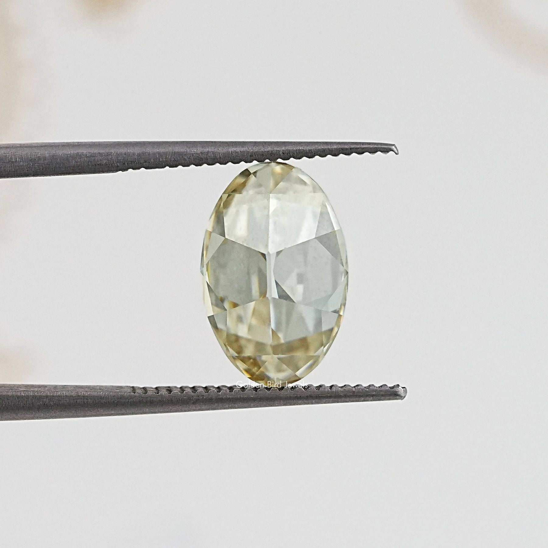 Back View Of Old Mine Oval Cut Loose Moissanite Stone