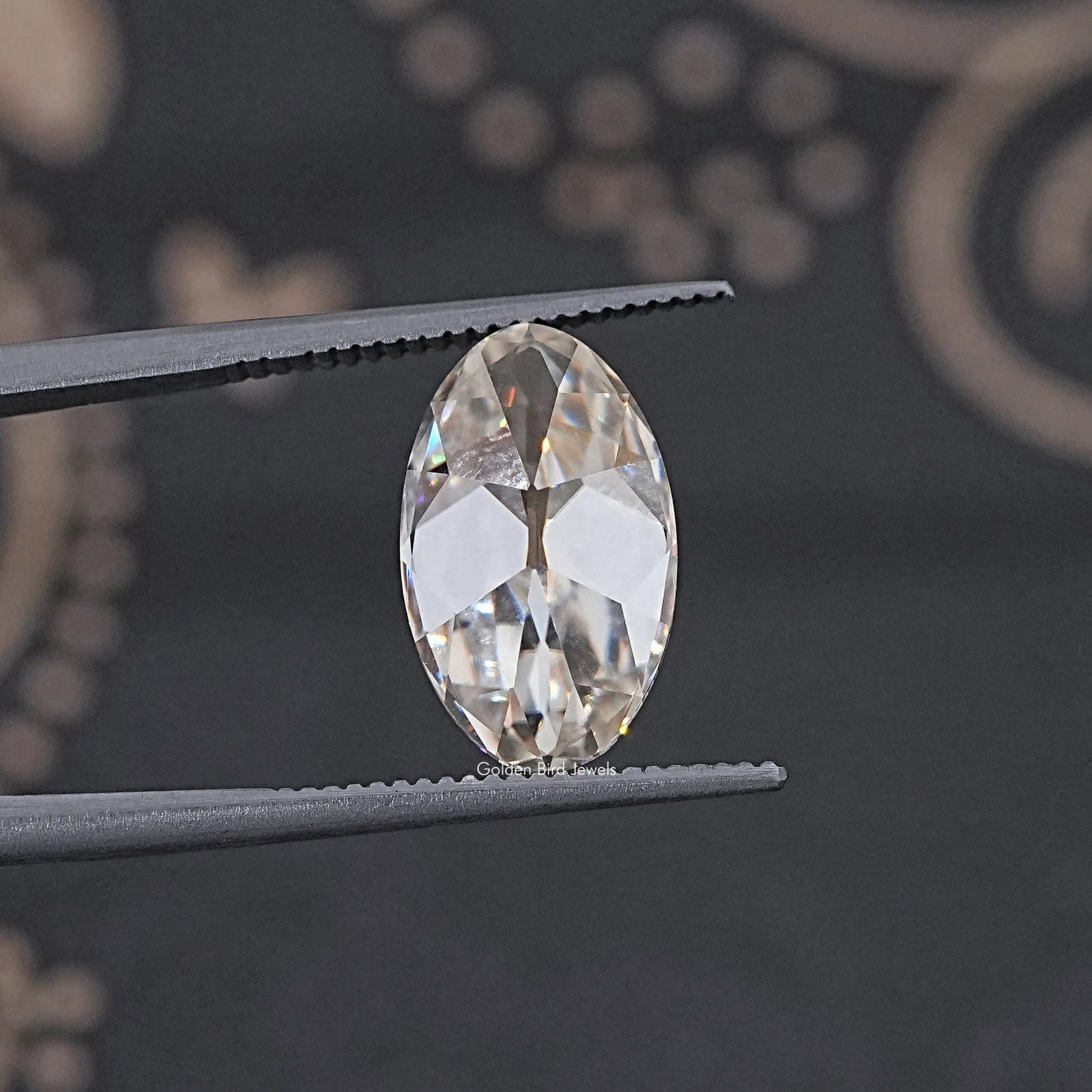 Detailed View Of Old Mine Oval Cut Loose Moissanite Stone