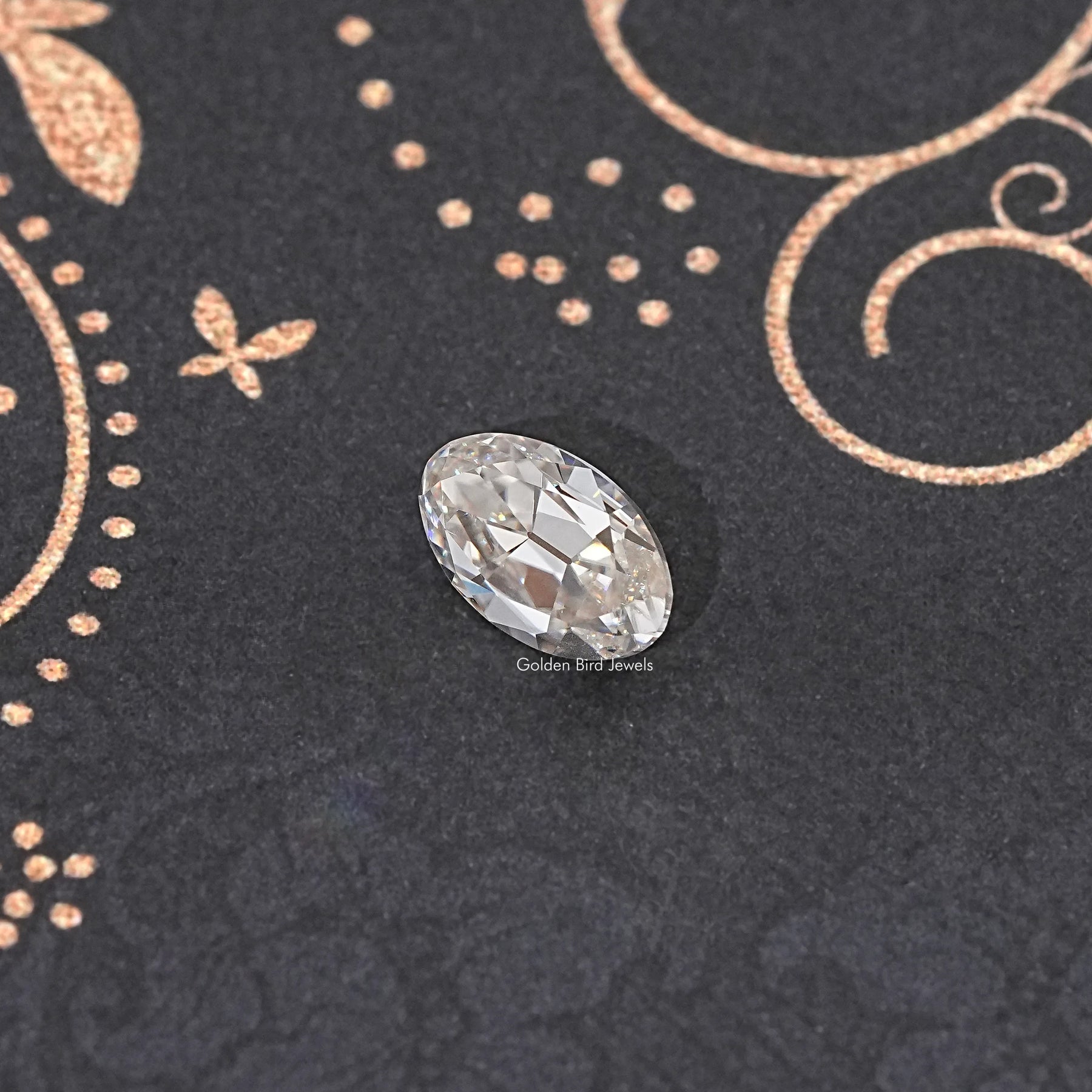 Front View Of Old Mine Oval Cut Loose Moissanite Stone