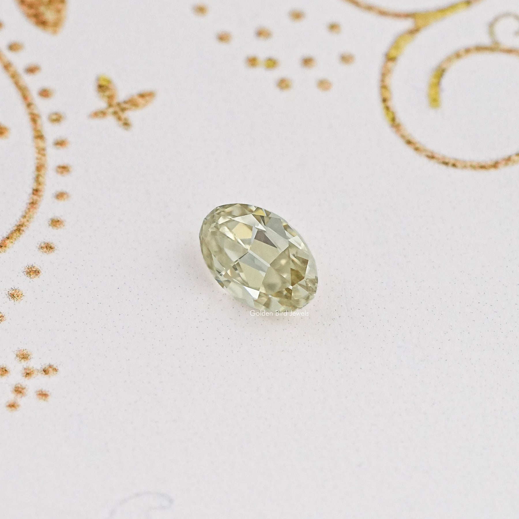 Front View Of Old Mine Oval Cut Loose Moissanite Stone