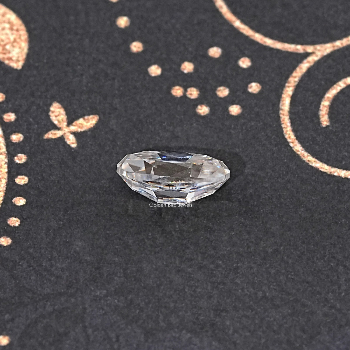 Side View Of Old Mine Oval Cut Loose Moissanite Stone