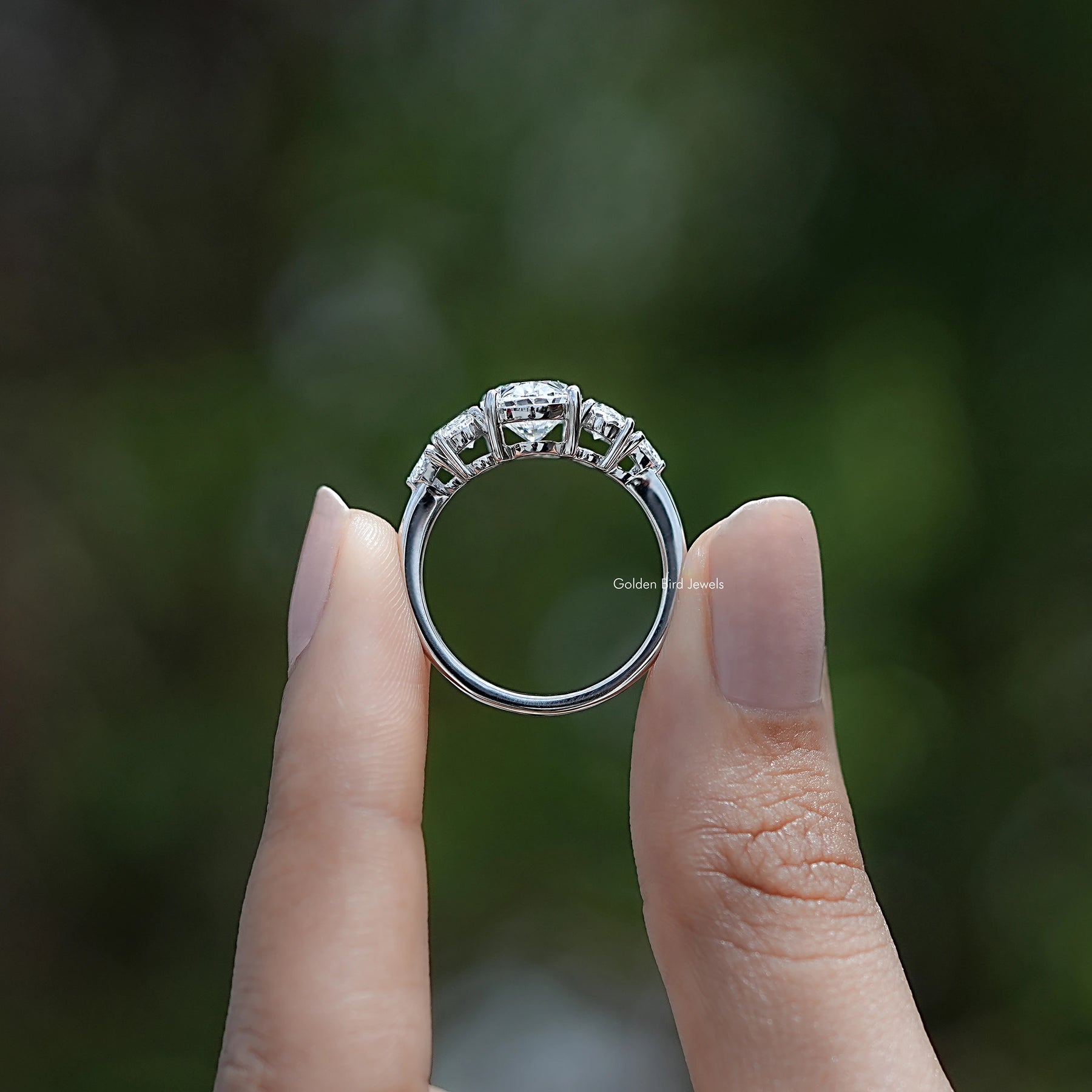 Oval And Trillion Lab Diamond Five Stone Ring