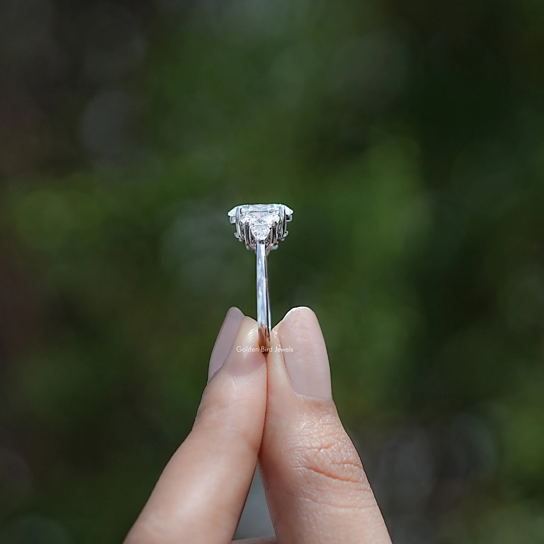 Oval And Trillion Lab Diamond Five Stone Ring