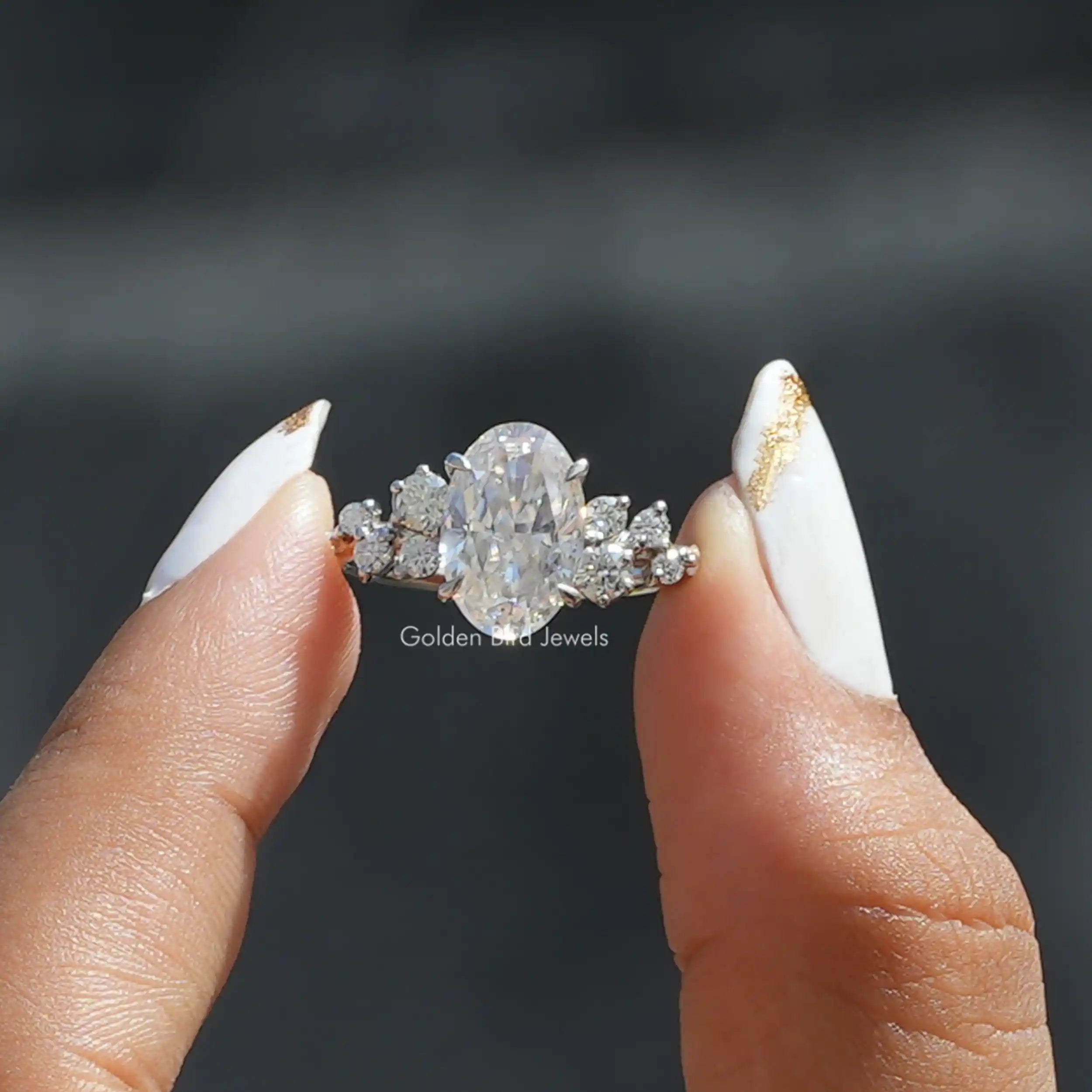 3 Carat Oval Moissanite Engagement Ring Brilliant Cut