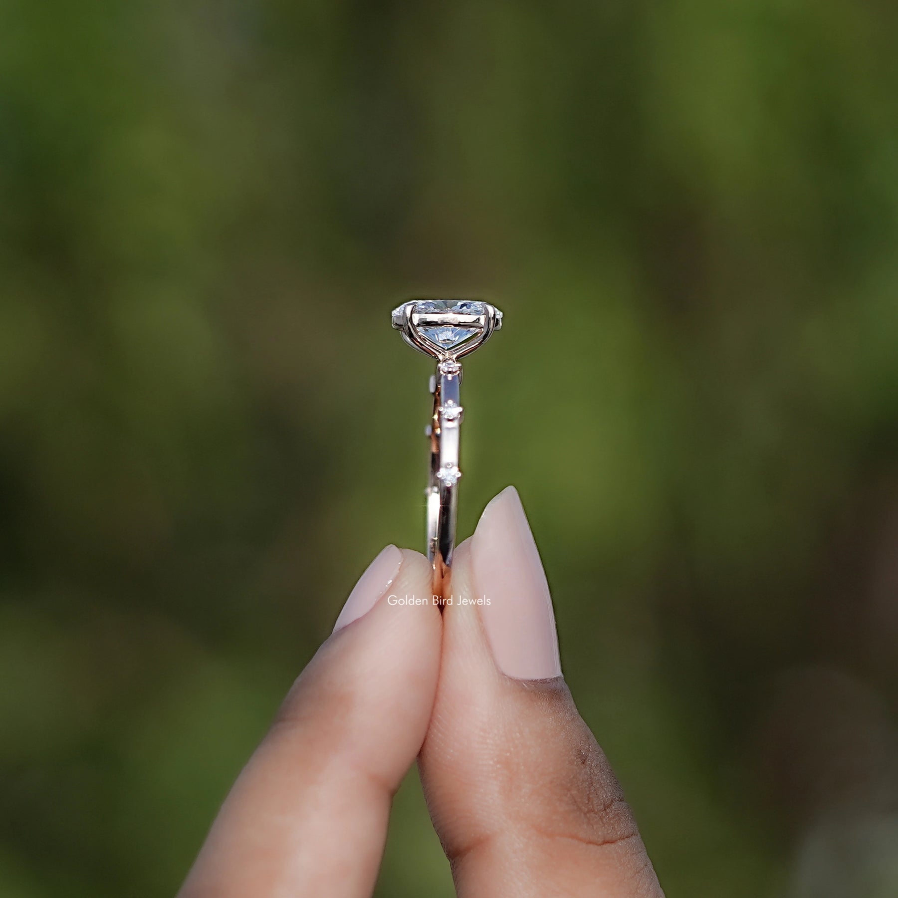 Oval Shaped Lab Diamond Distance Ring