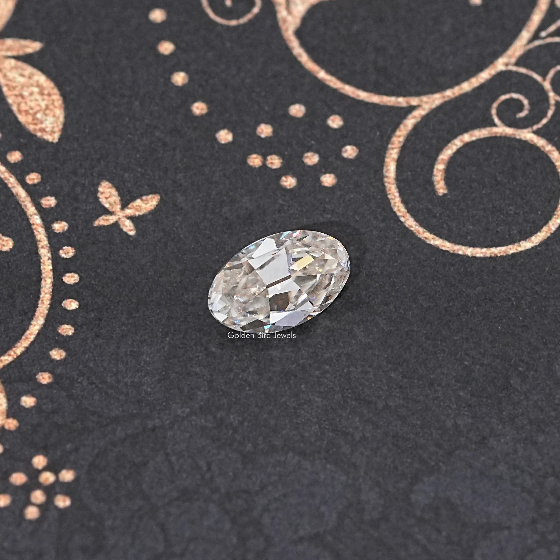 Top View of Old Mine Oval Cut Loose Moissanite Stone