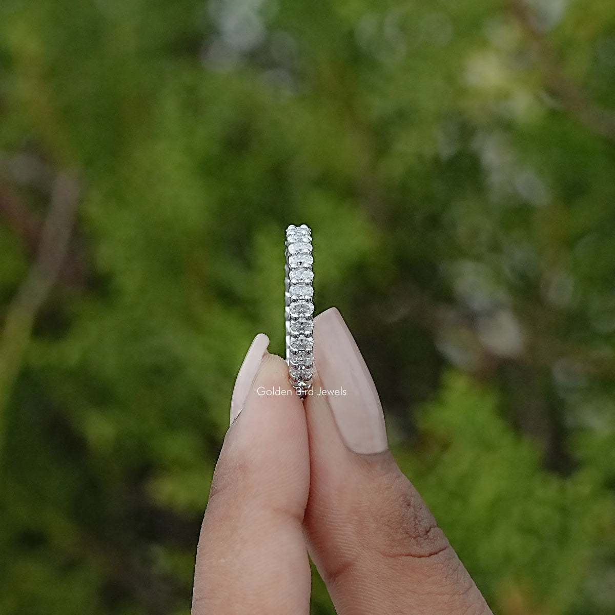 Oval Shaped Moissanite Full Eternity Band
