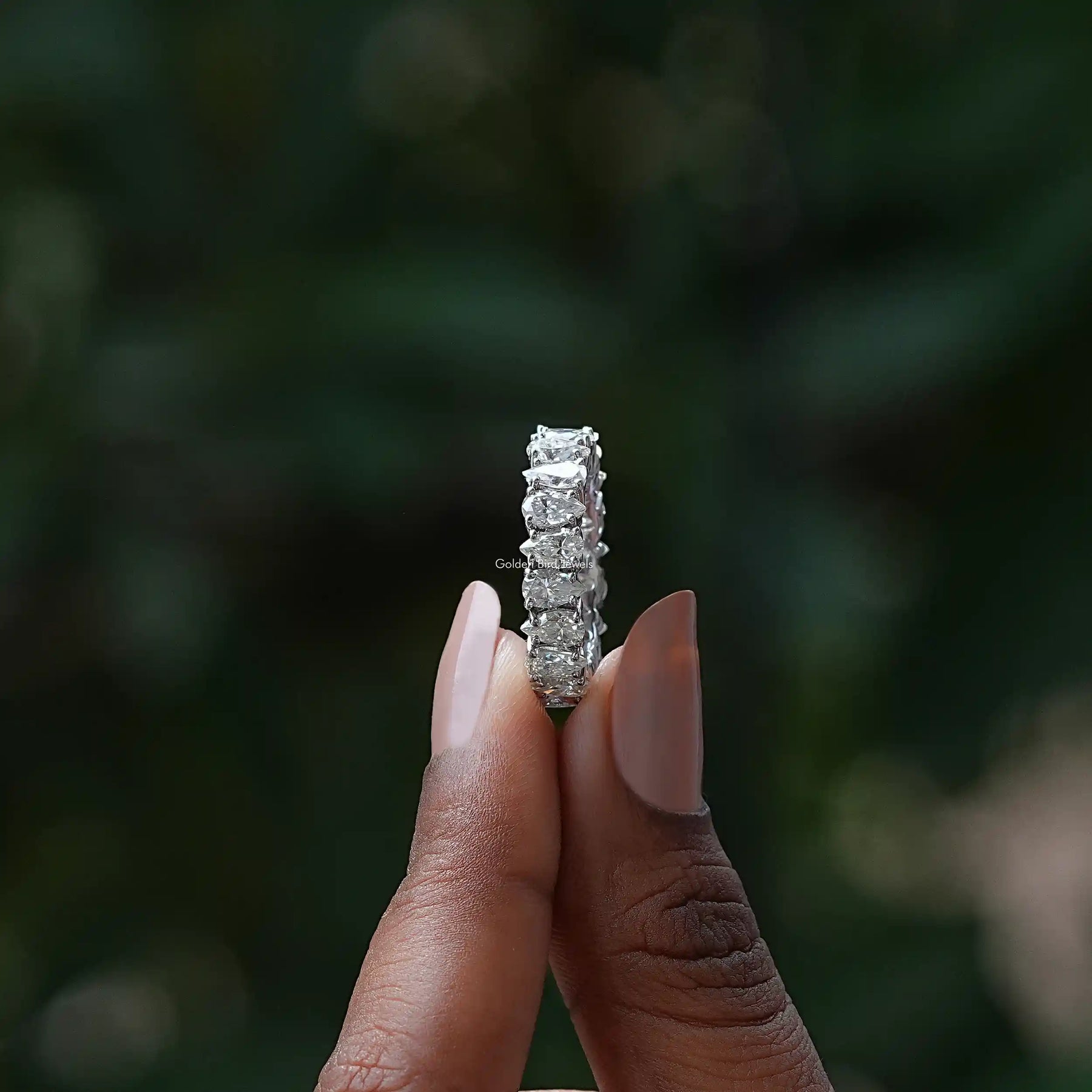 Moissanit-Ring im Birnenschliff für Damen