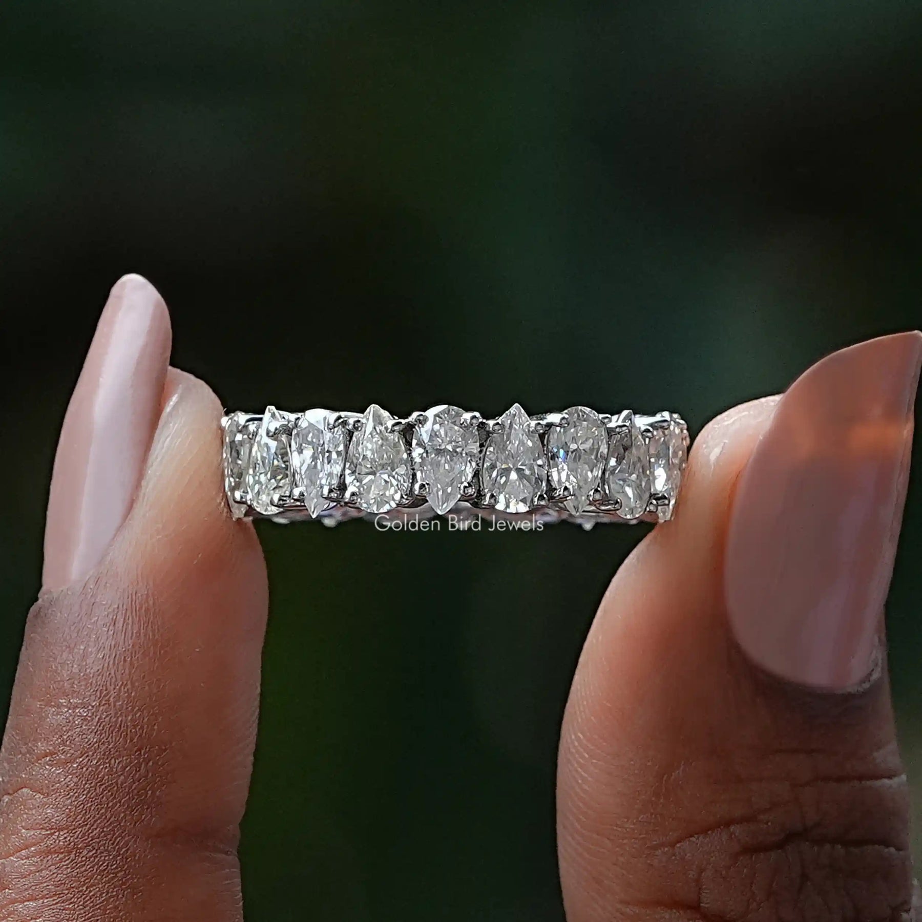 Moissanit-Ring im Birnenschliff für Damen