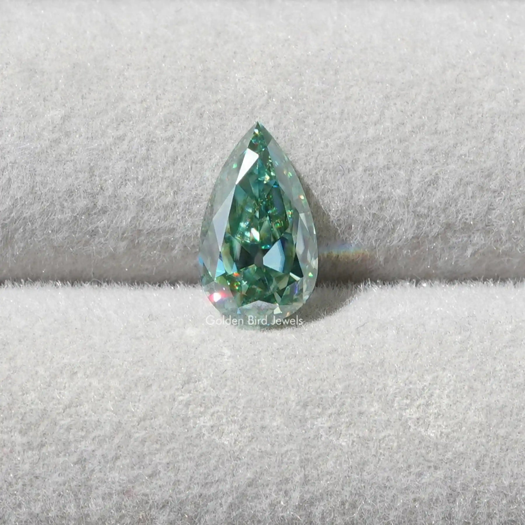 Front view of Moissanite Pear Shaped Loose Moissanite