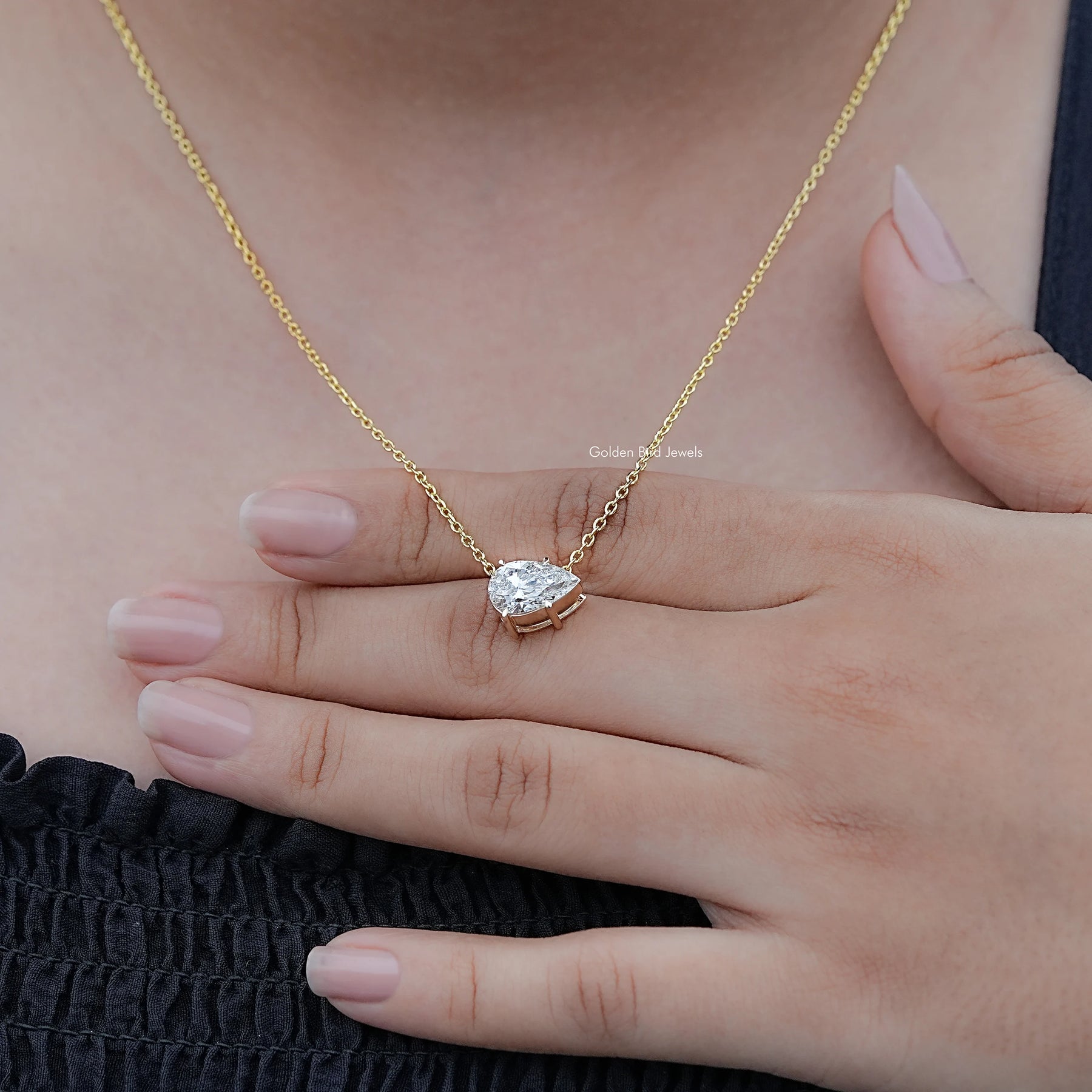 Pear Shaped Lab Diamond Solitaire Pendant
