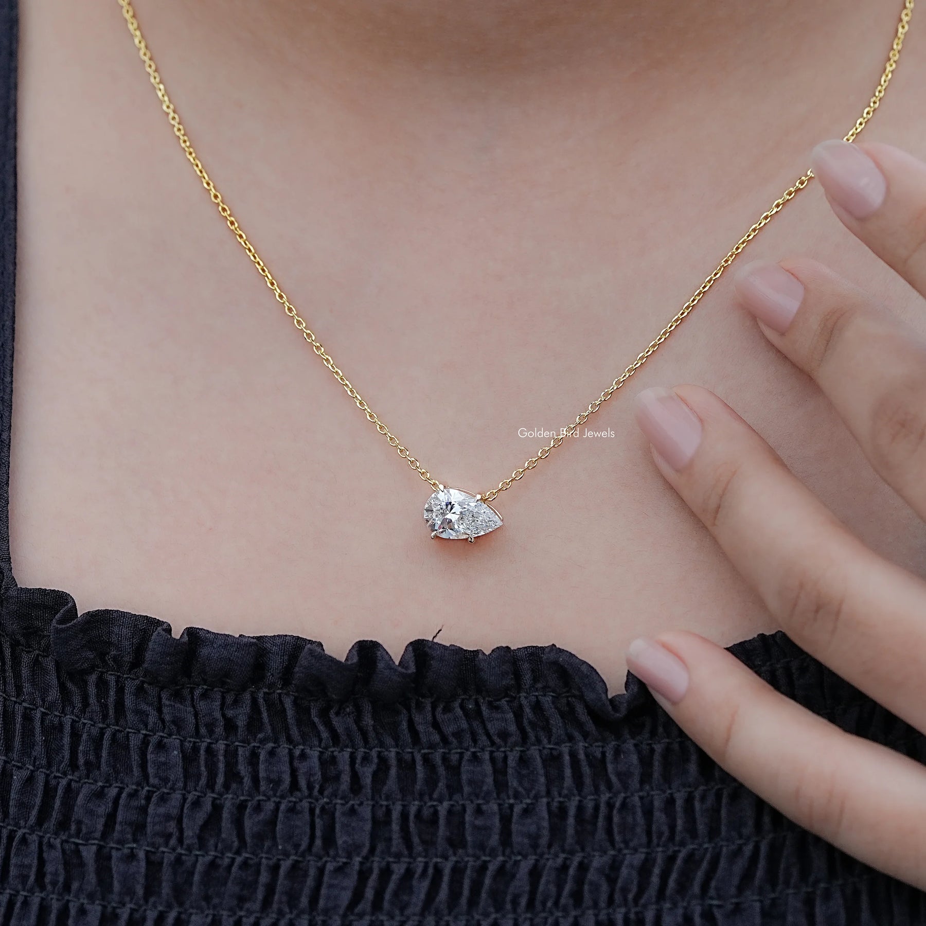 Pear Shaped Lab Diamond Solitaire Pendant