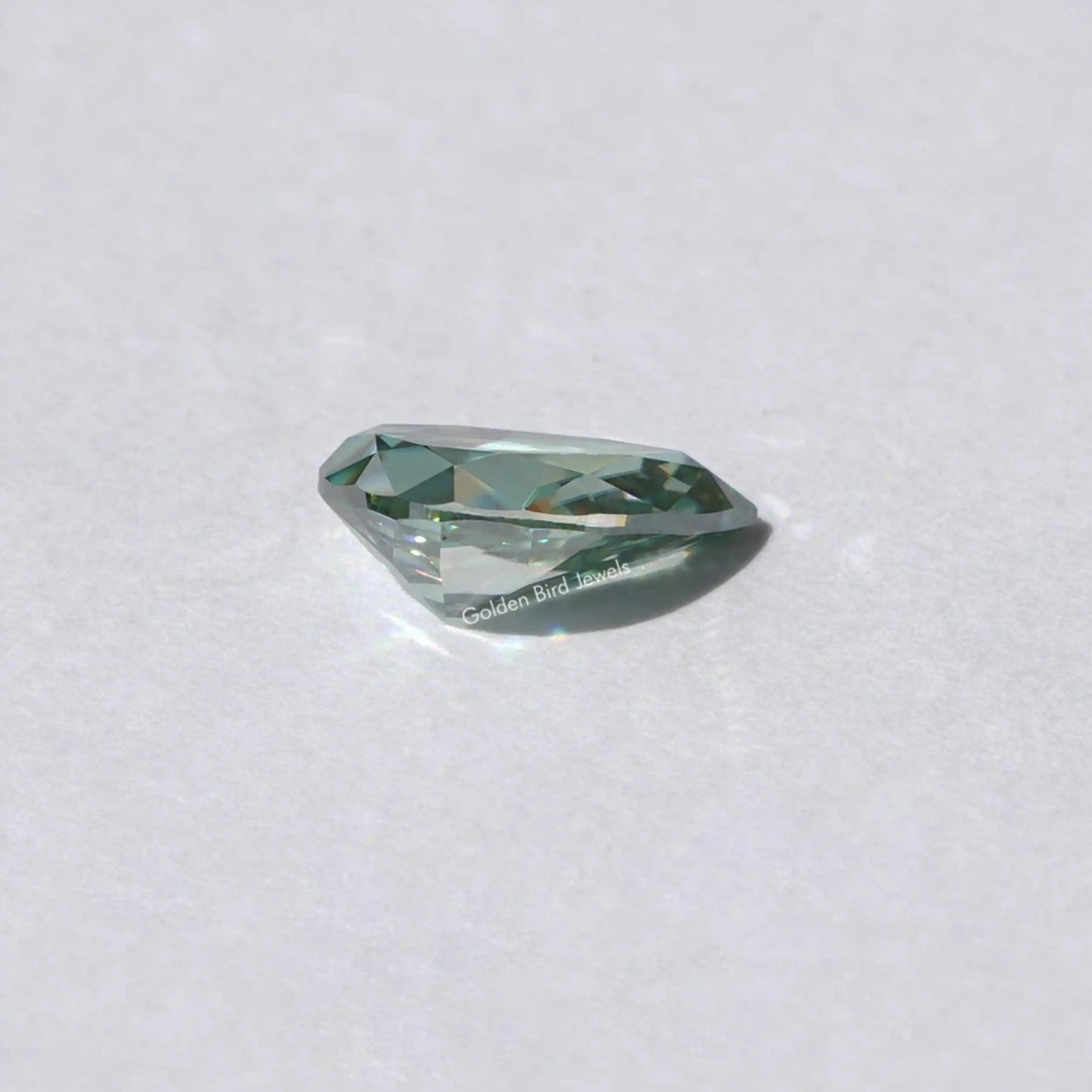 Cross view of Moissanite Pear Cut Loose Stone