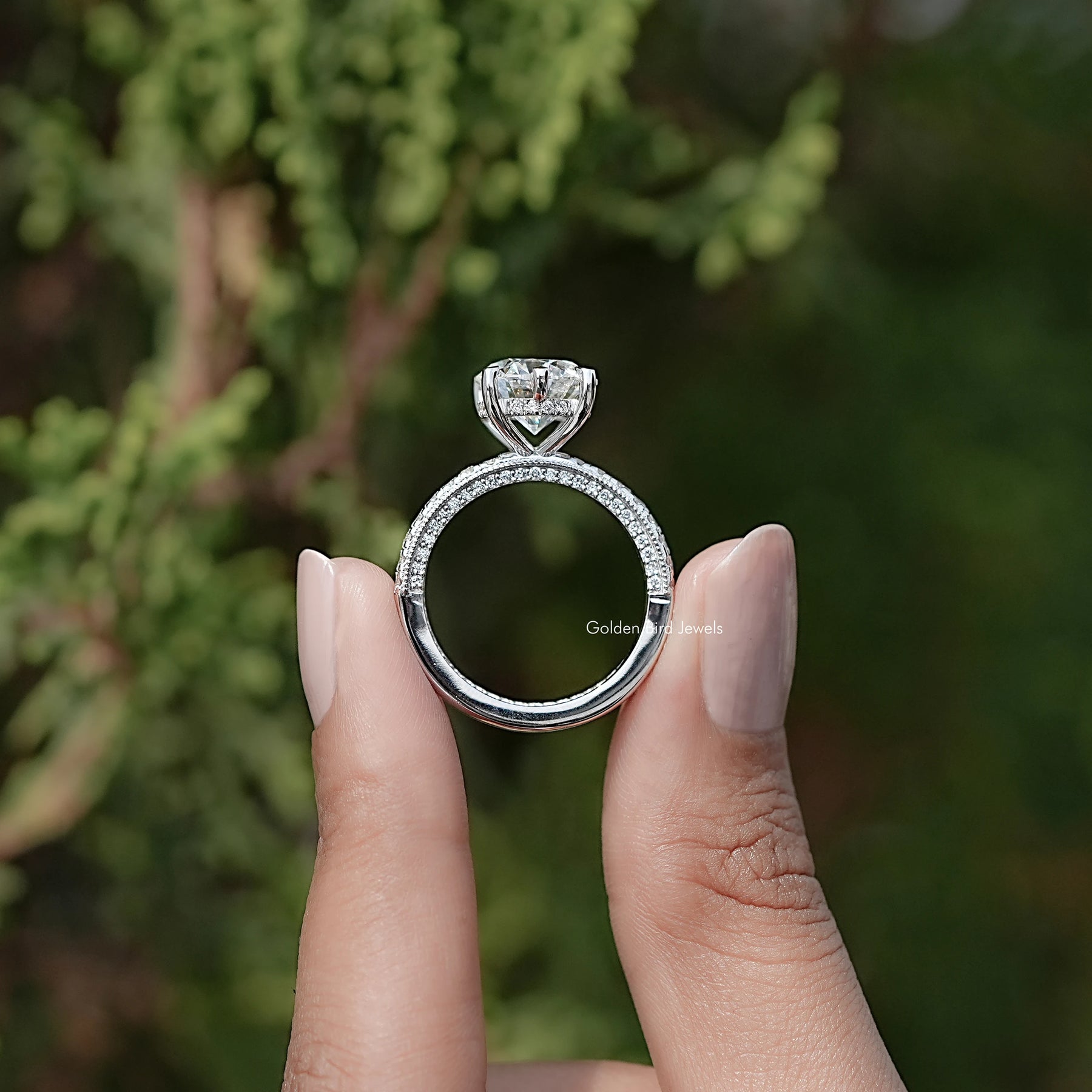 Round Cut Lab Grown Diamond Bridal Ring Set