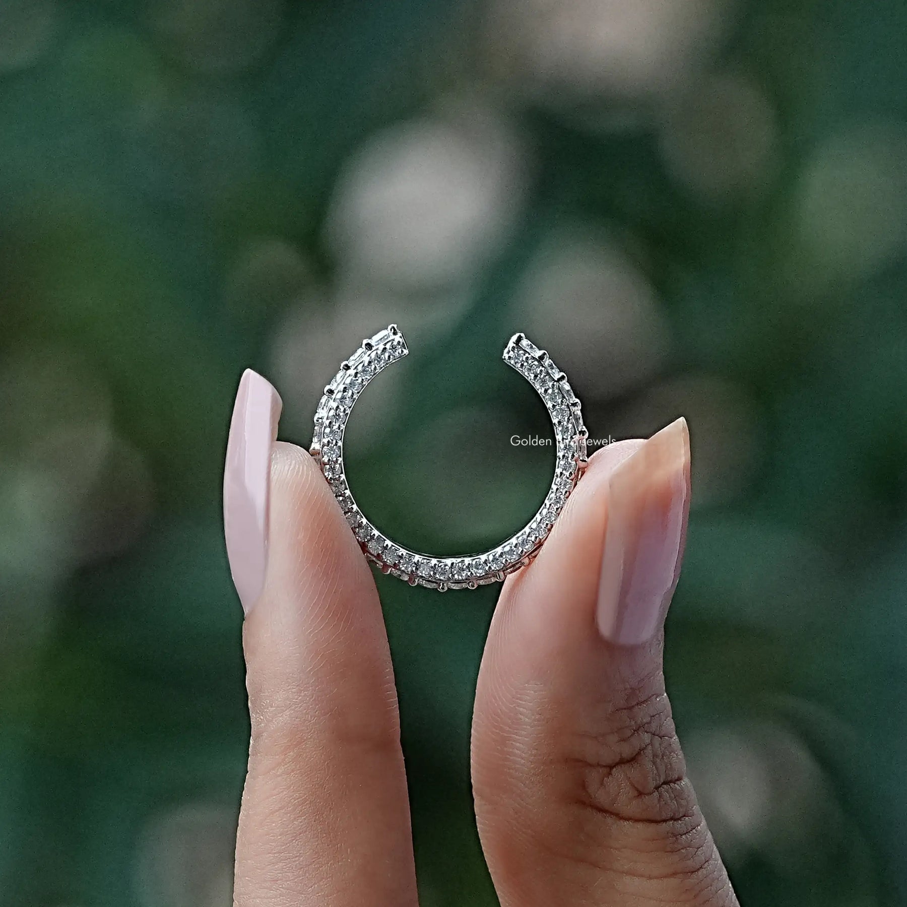 Round Moissanite Open Full Eternity Stacking Band