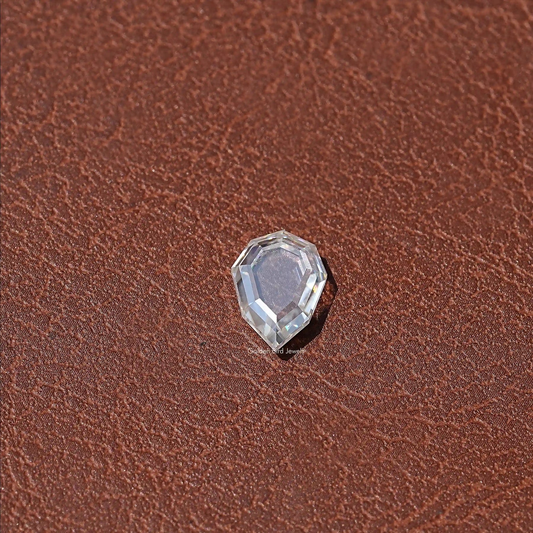 View Of Step Cut Pear Loose Moissanite