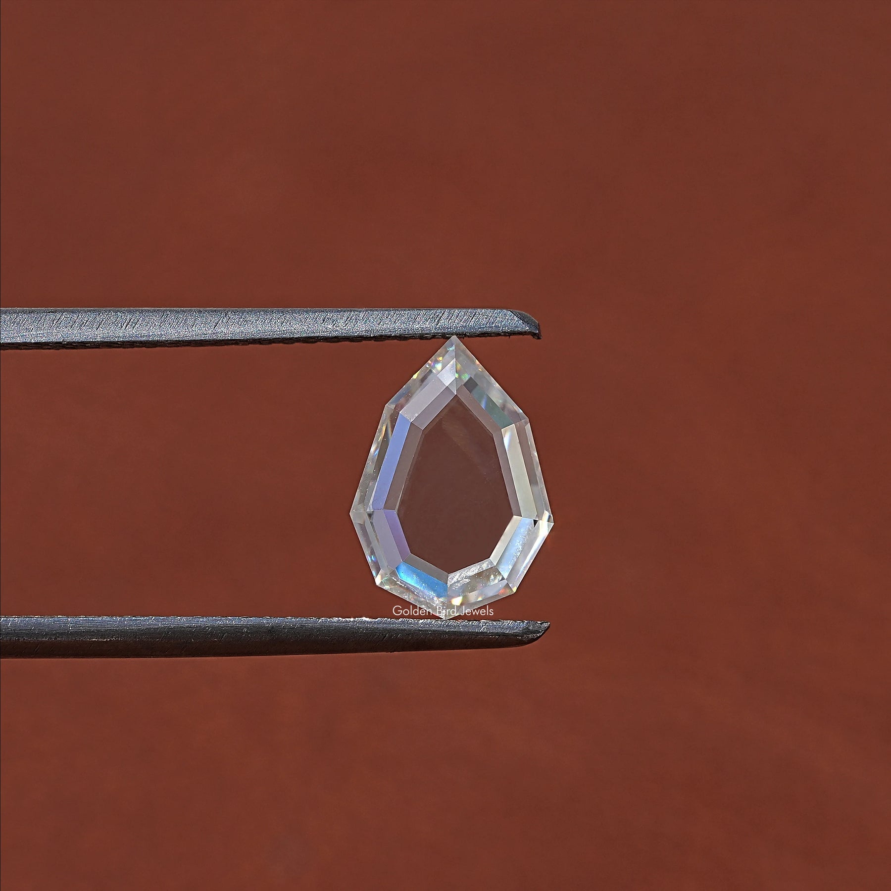 Front View Of Pear Shaped Loose Moissanite