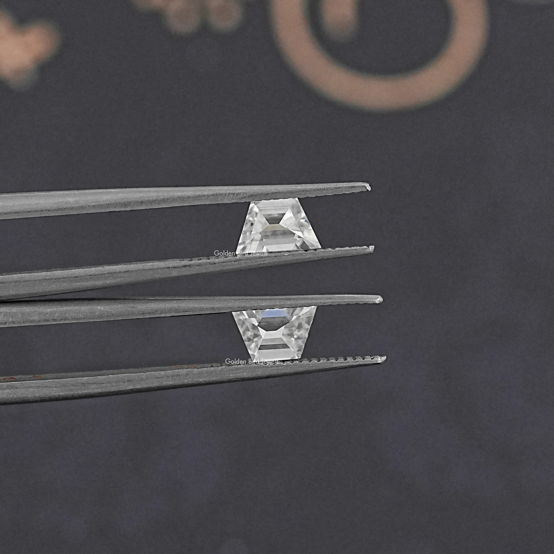 Detailed View Of Old Mine Trapezoid Cut Loose Moissanite Stone