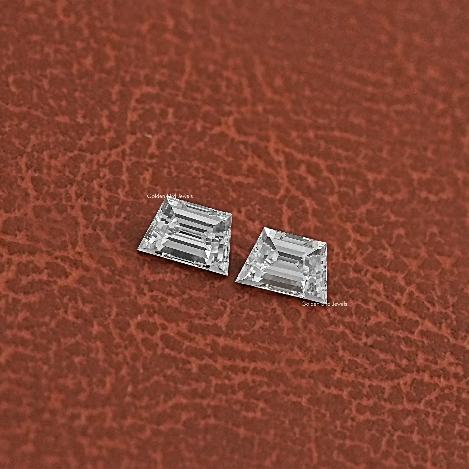 Detailed View Of Step Cut Trapezoid Cut Lab Diamonds