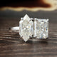 Dutch Marquise and Radiant Cut Moissanite Toi Et Moi Ring