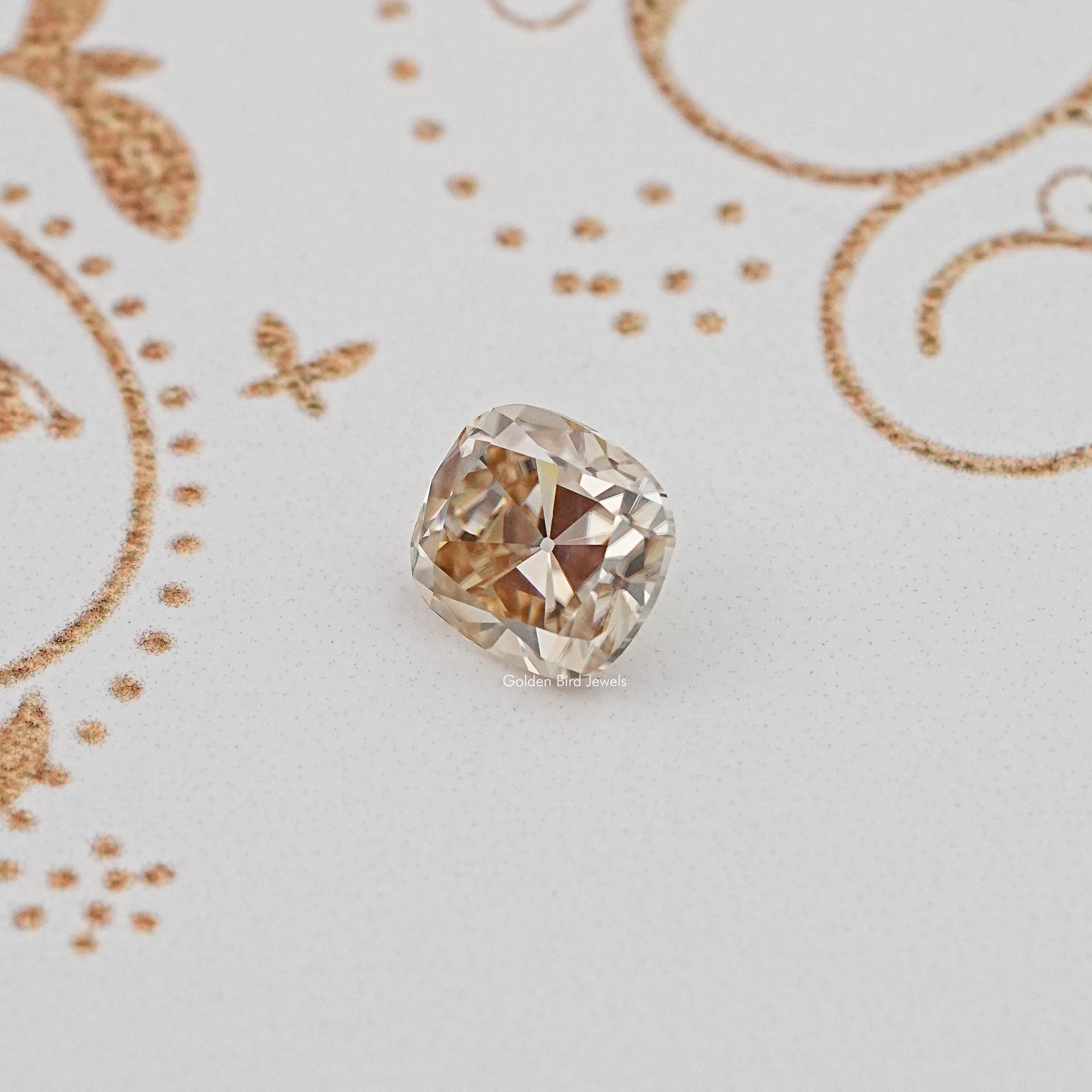 Yellow Old Mine Cut Cushion Loose Moissanite