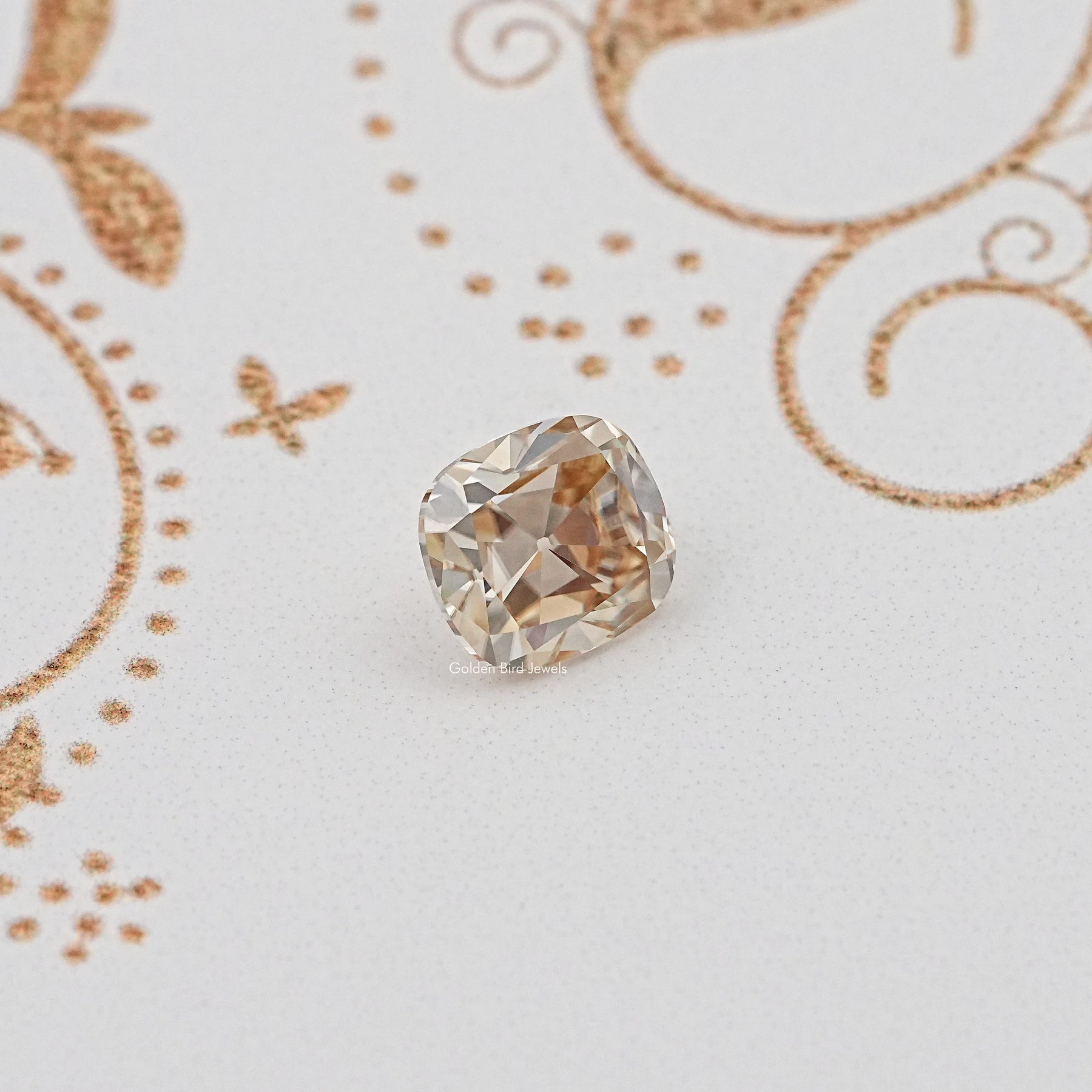 Yellow Old Mine Cut Cushion Loose Moissanite