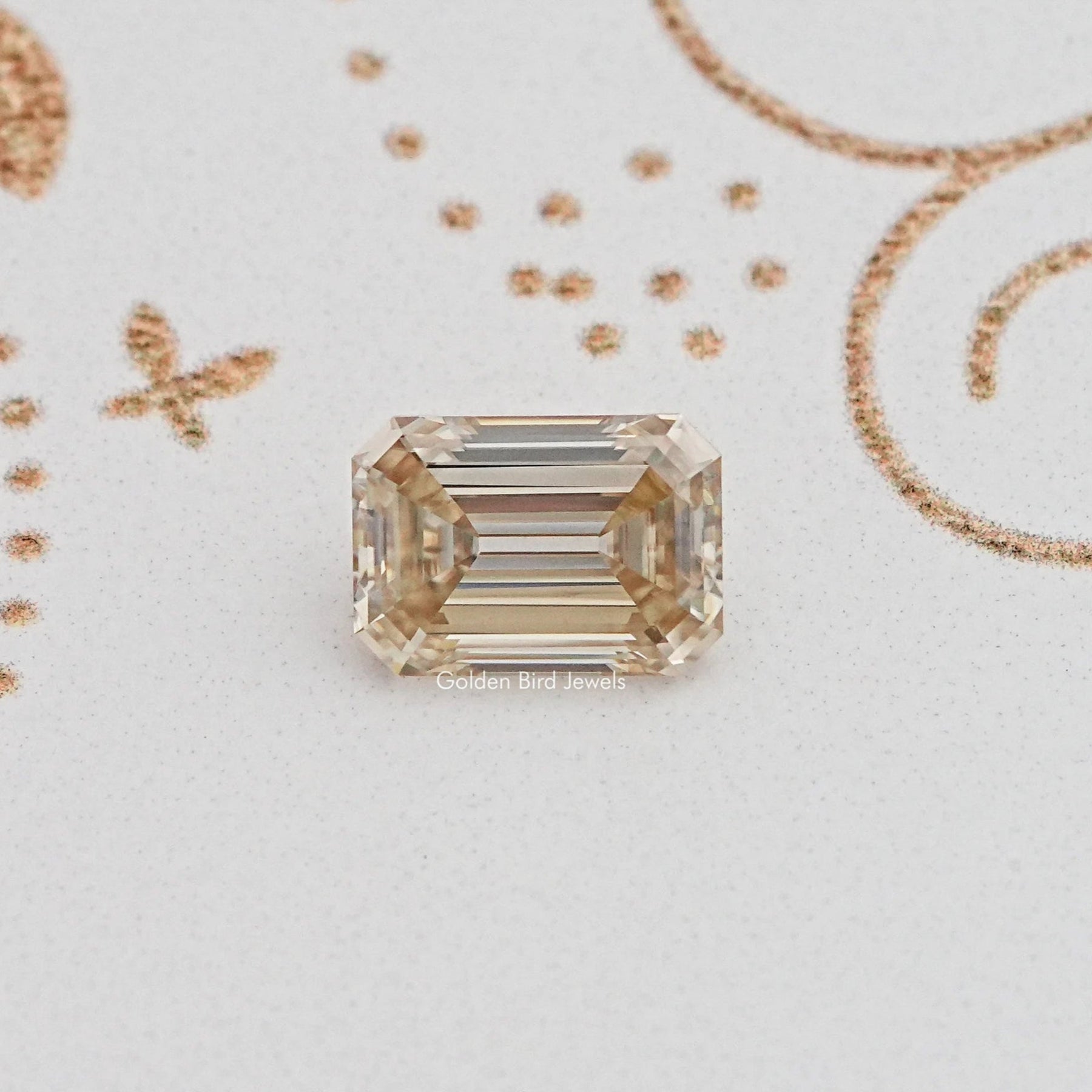 View Of Old Mine Emerald Cut Loose Moissanite Stone