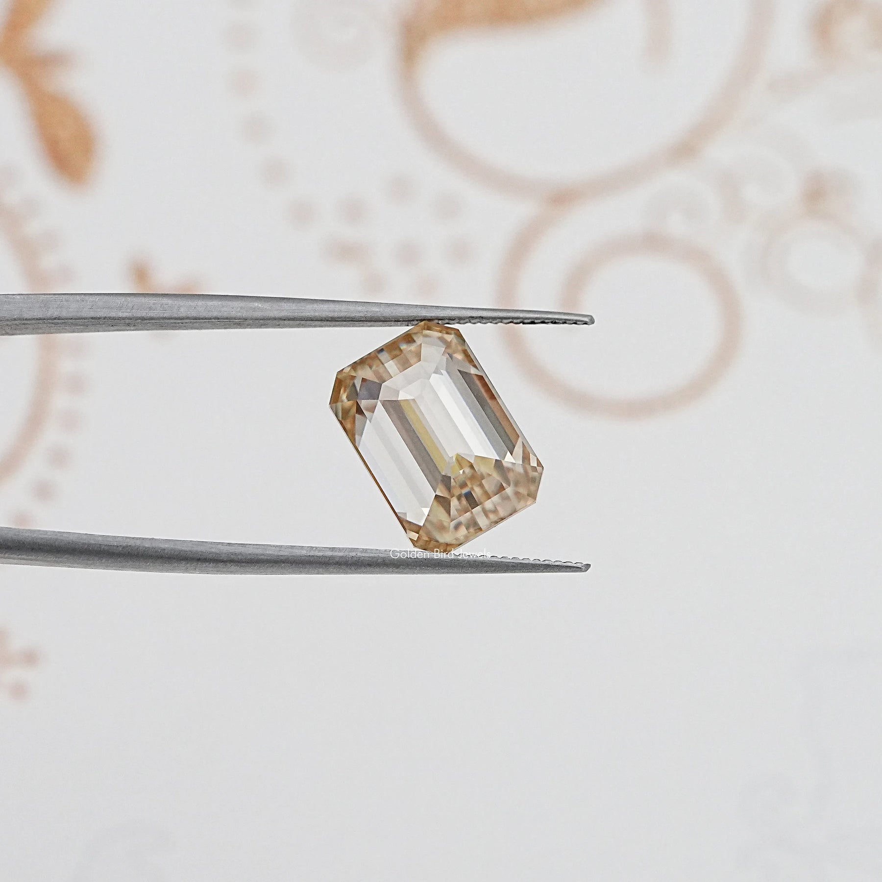Detailed View Of Old Mine Emerald Cut Loose Moissanite Stone