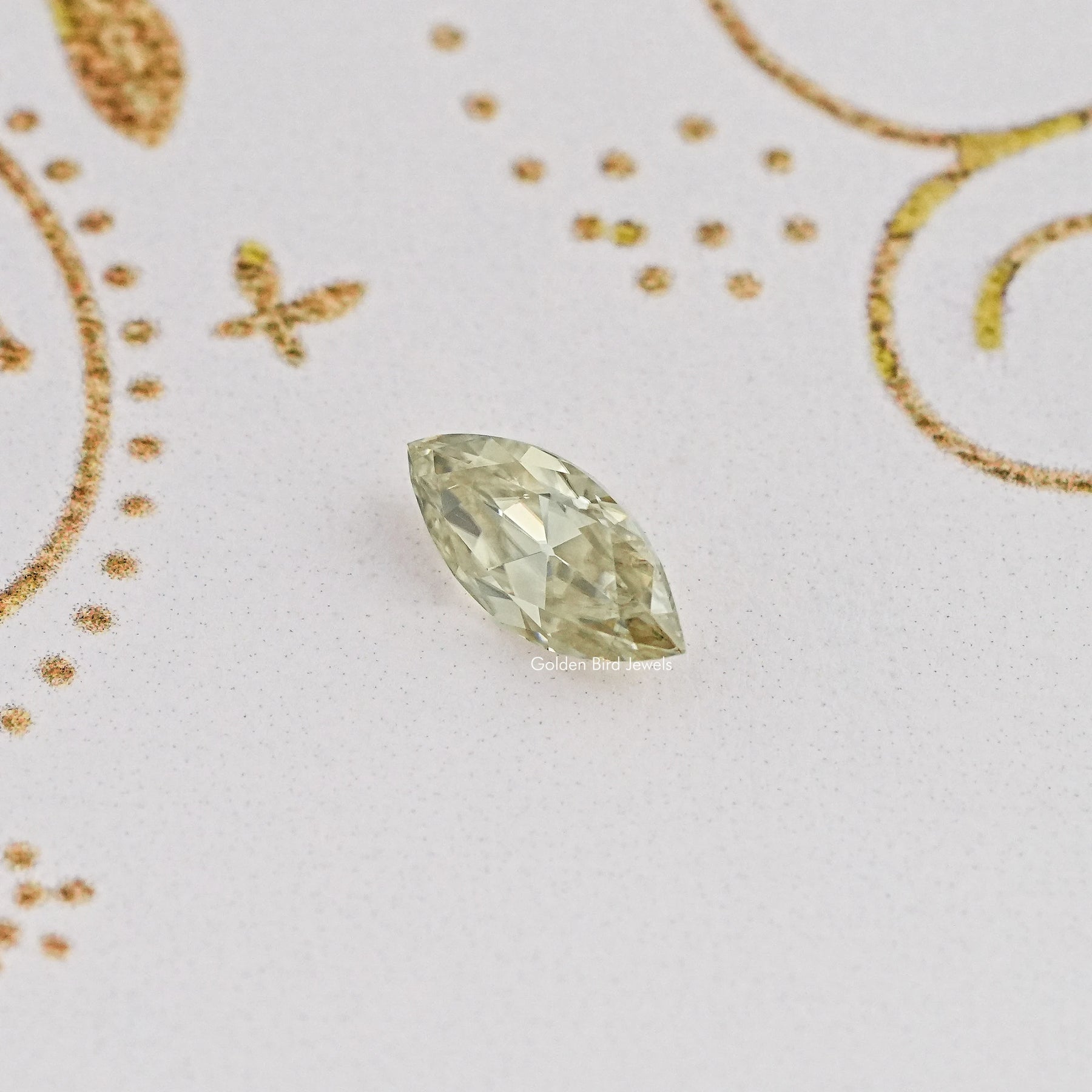 Front View Of Old Mine Marquise Cut Loose Moissanite Stone