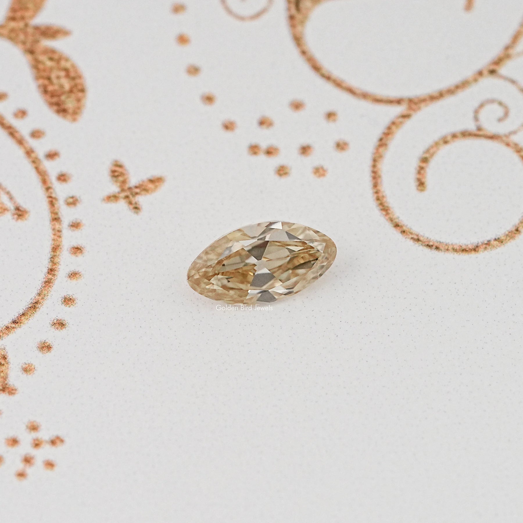 Front View Of Old Mine Moval Cut Loose Moissanite Stone