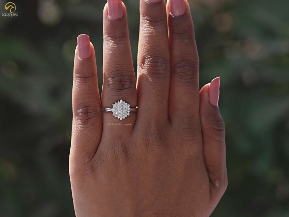 Youtube Video of Round Lab Diamond Cluster Engagement Ring